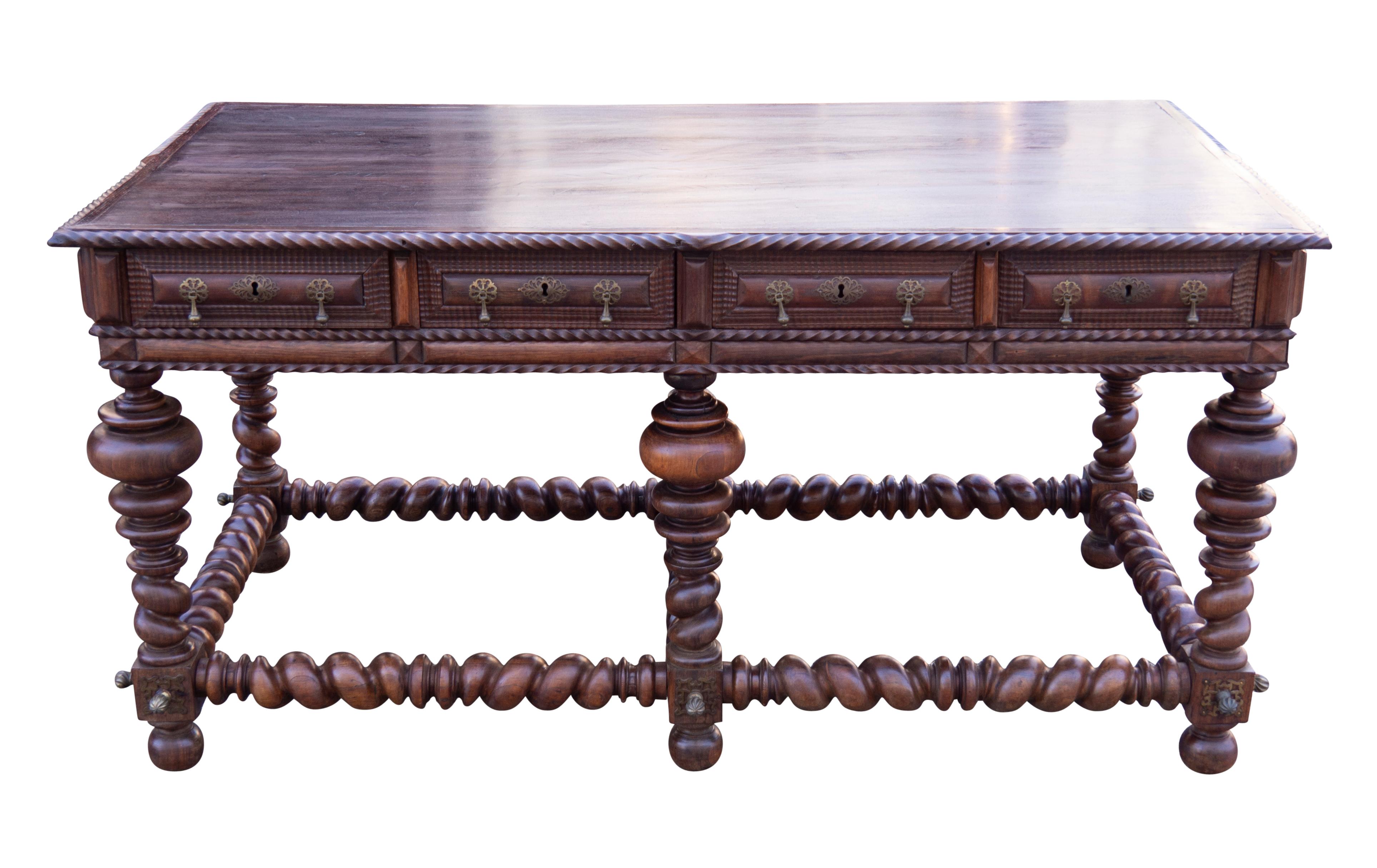 Baroque Portugese/Brazilian Colonial Rosewood Center Table For Sale