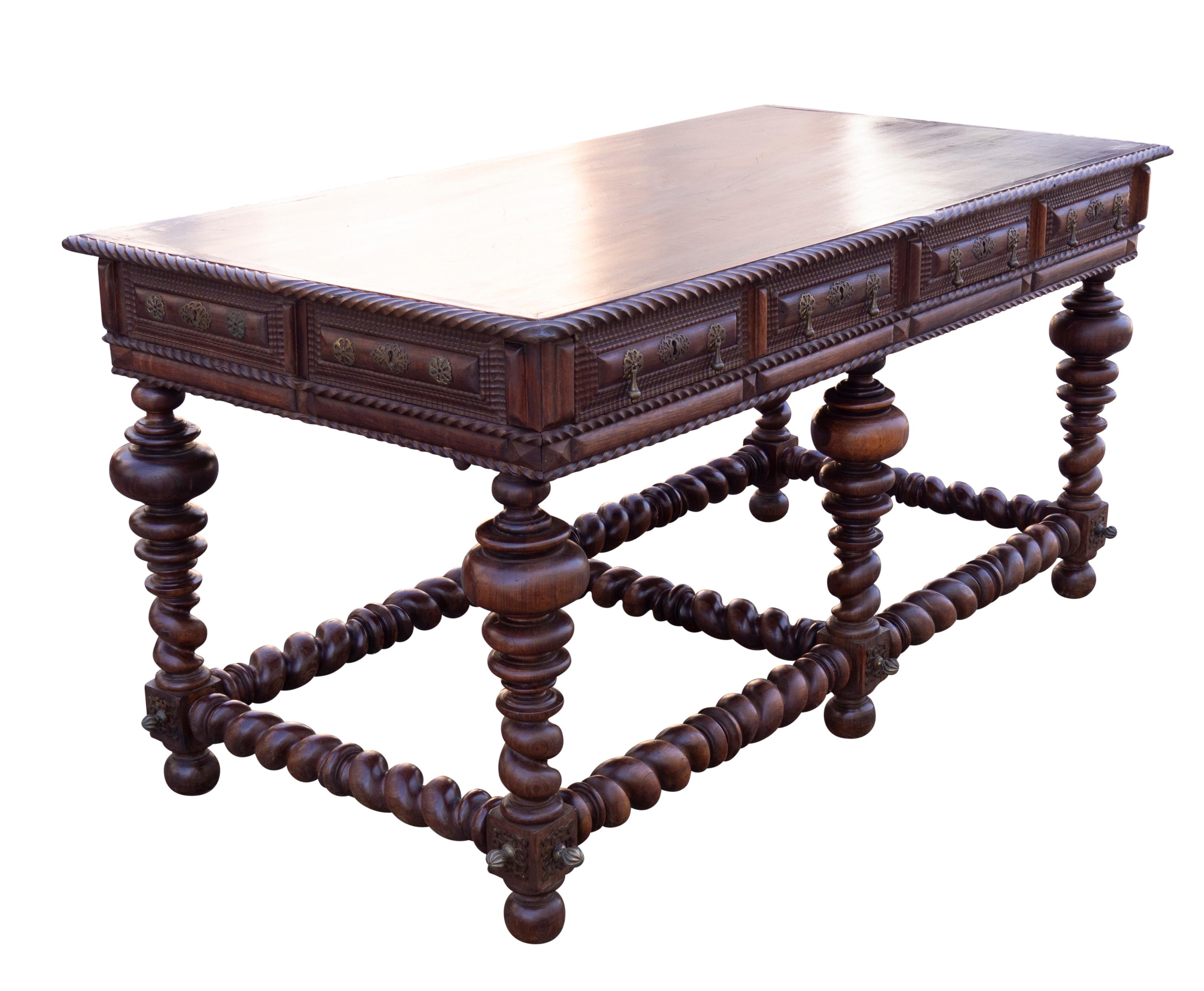 Portugese/Brazilian Colonial Rosewood Center Table In Good Condition For Sale In Essex, MA