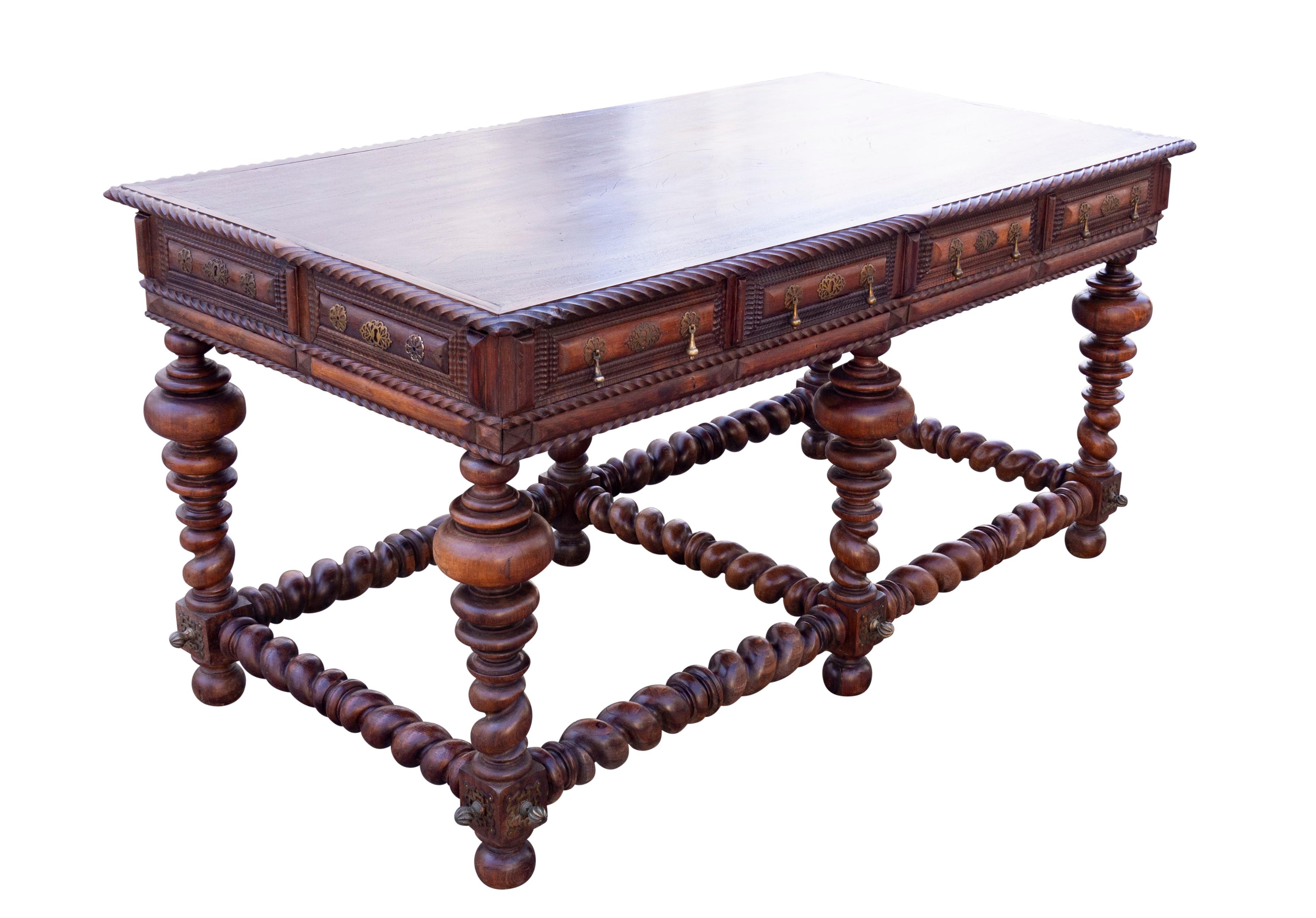 Mahogany Portugese/Brazilian Colonial Rosewood Center Table For Sale