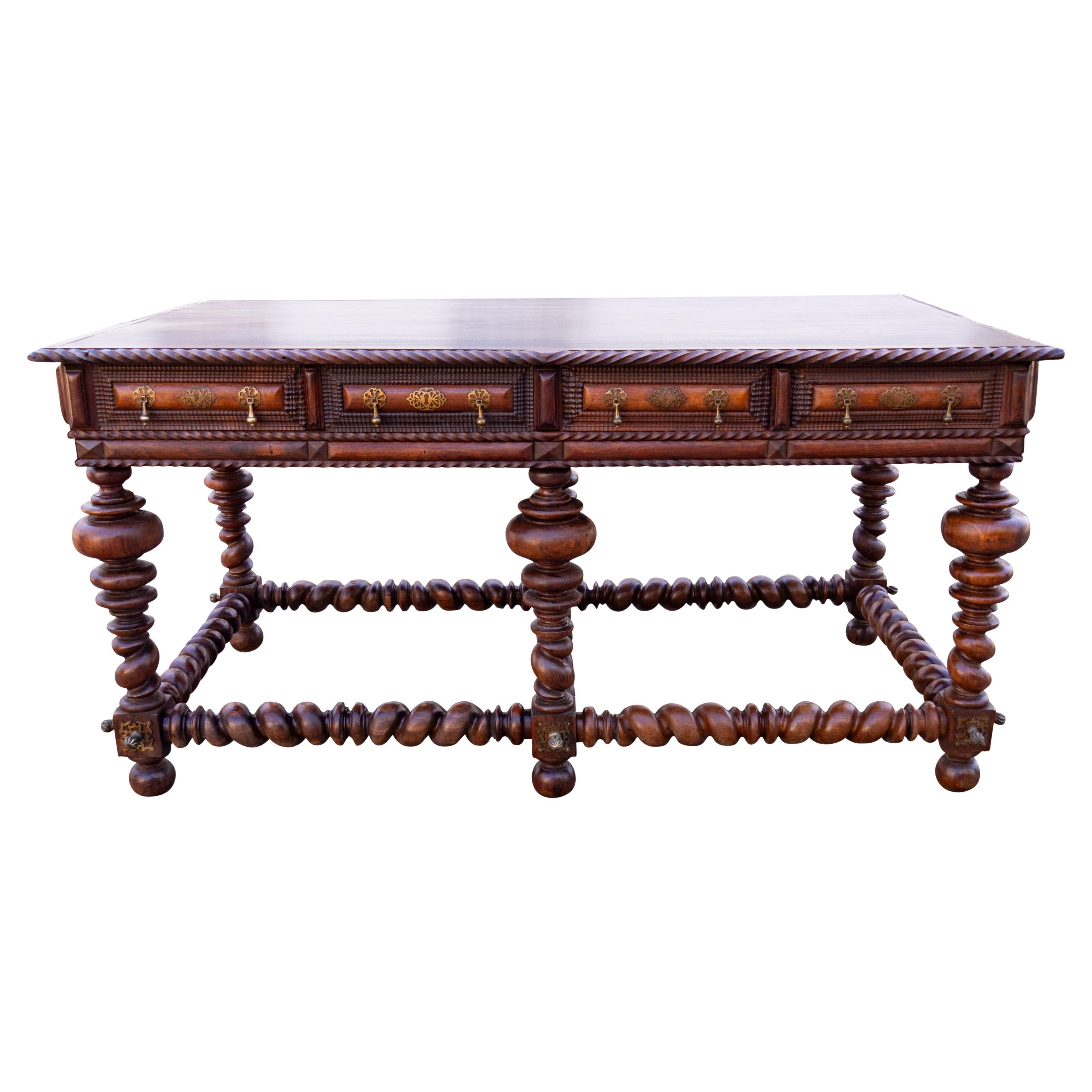 Table centrale coloniale portugaise/brésilienne en bois de rose