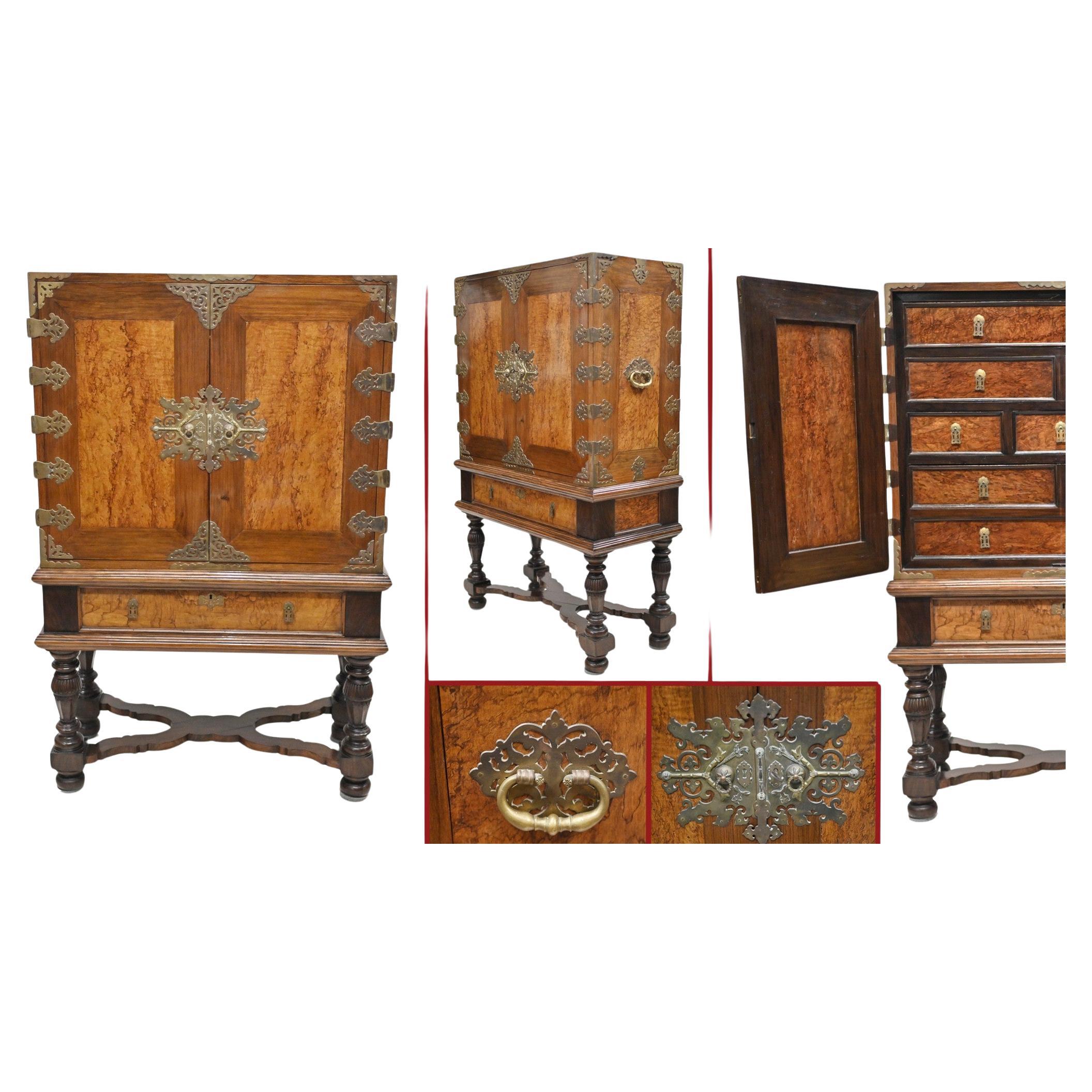 Portugese Collectors Cabinet Chest on Stand Coromandel 1880 For Sale