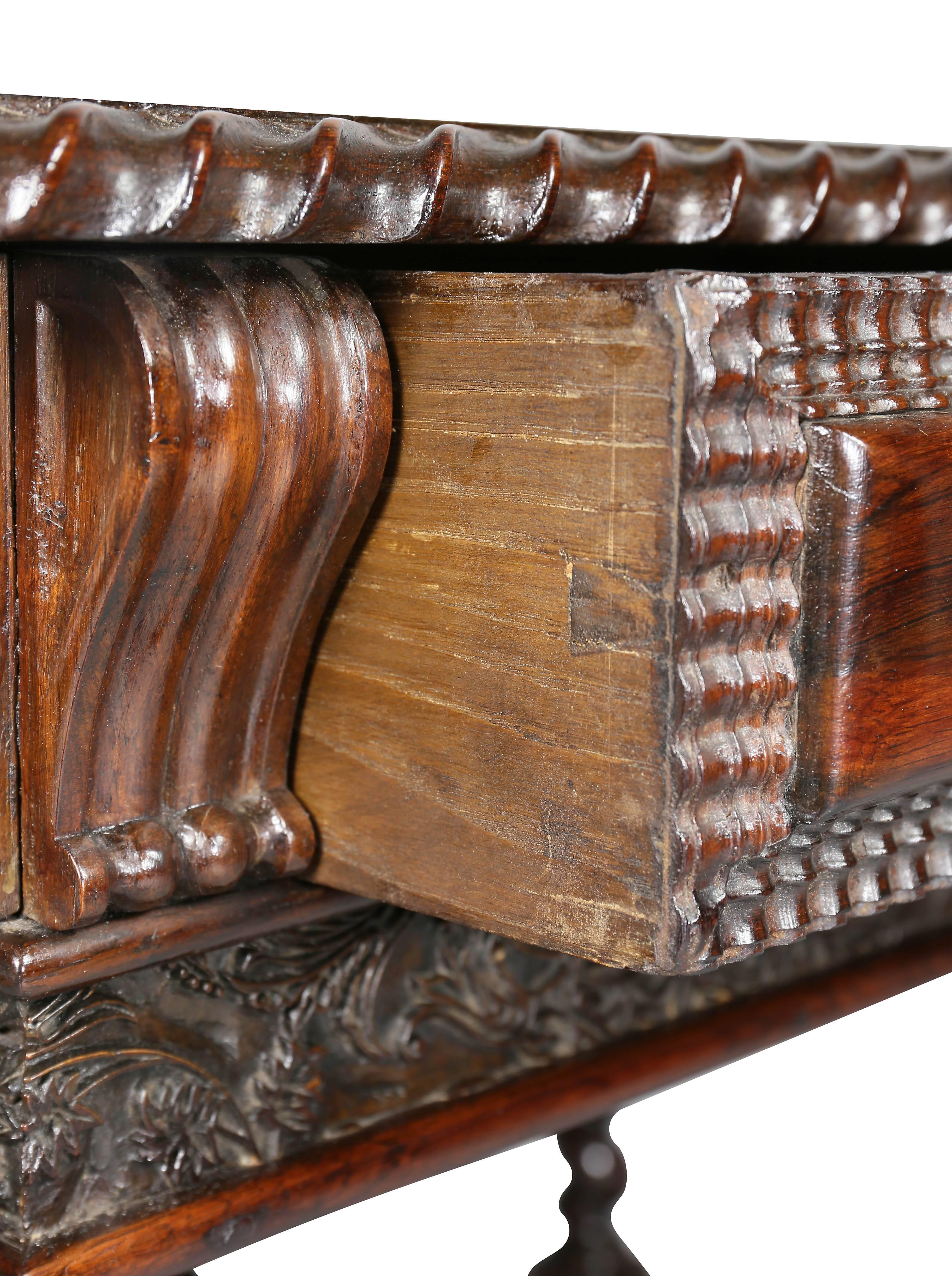 Portuguese Colonial Rosewood Table In Good Condition In Essex, MA