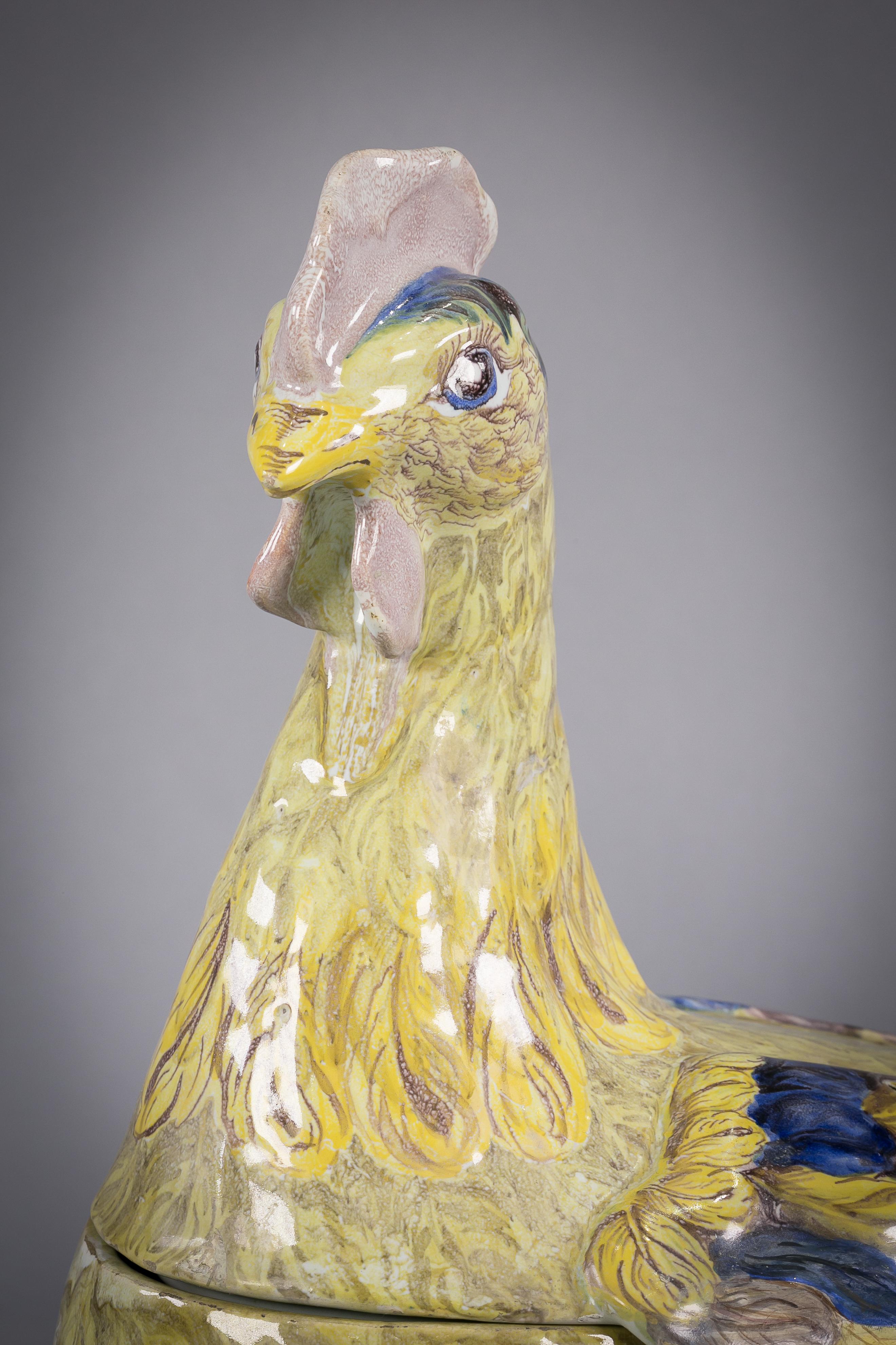 Portuguese Portugese Faience Hen Tureen, Rato Factory, circa 1765  For Sale