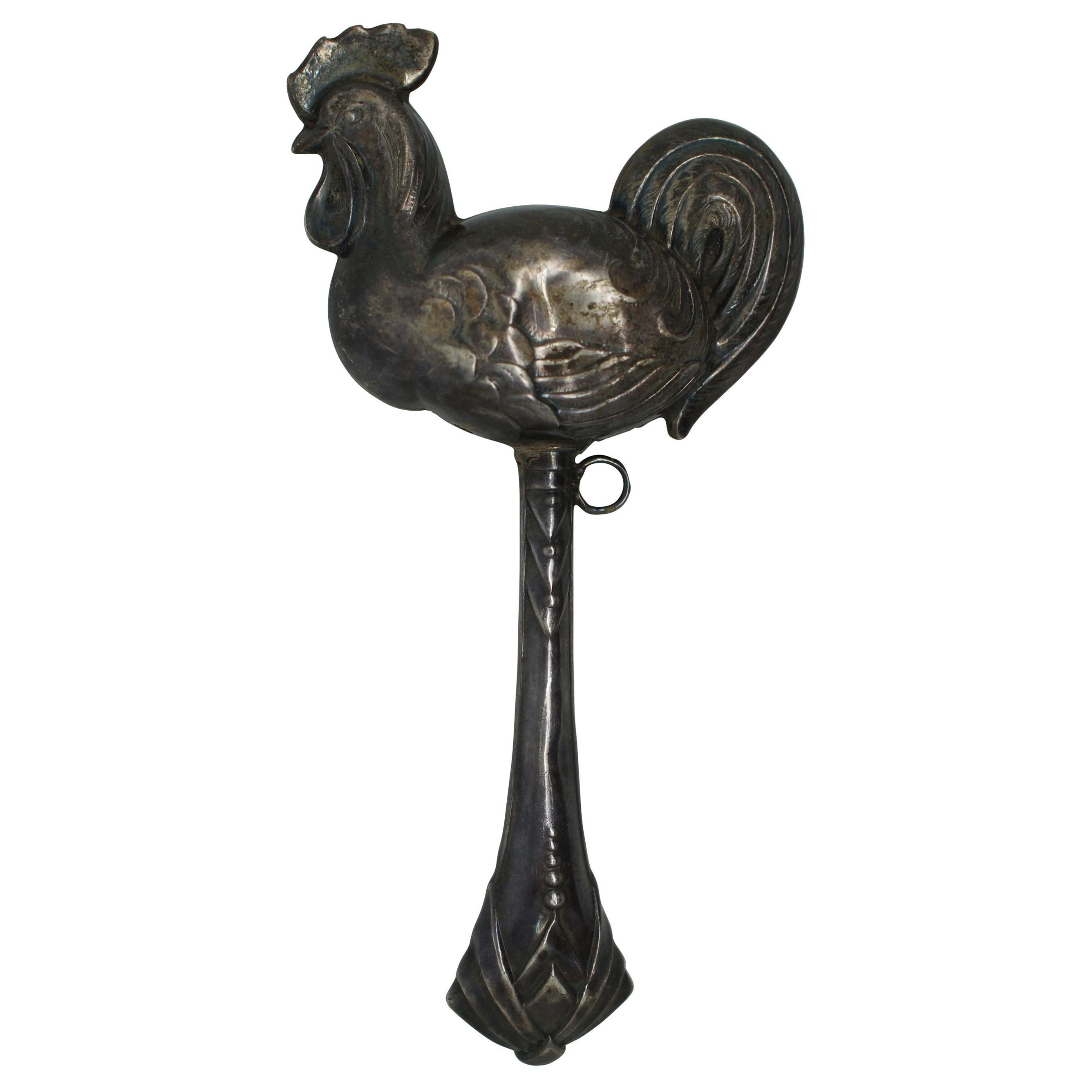 Portugeser Topazio Sterling Silber Babyrattle Teether Hahn 19g