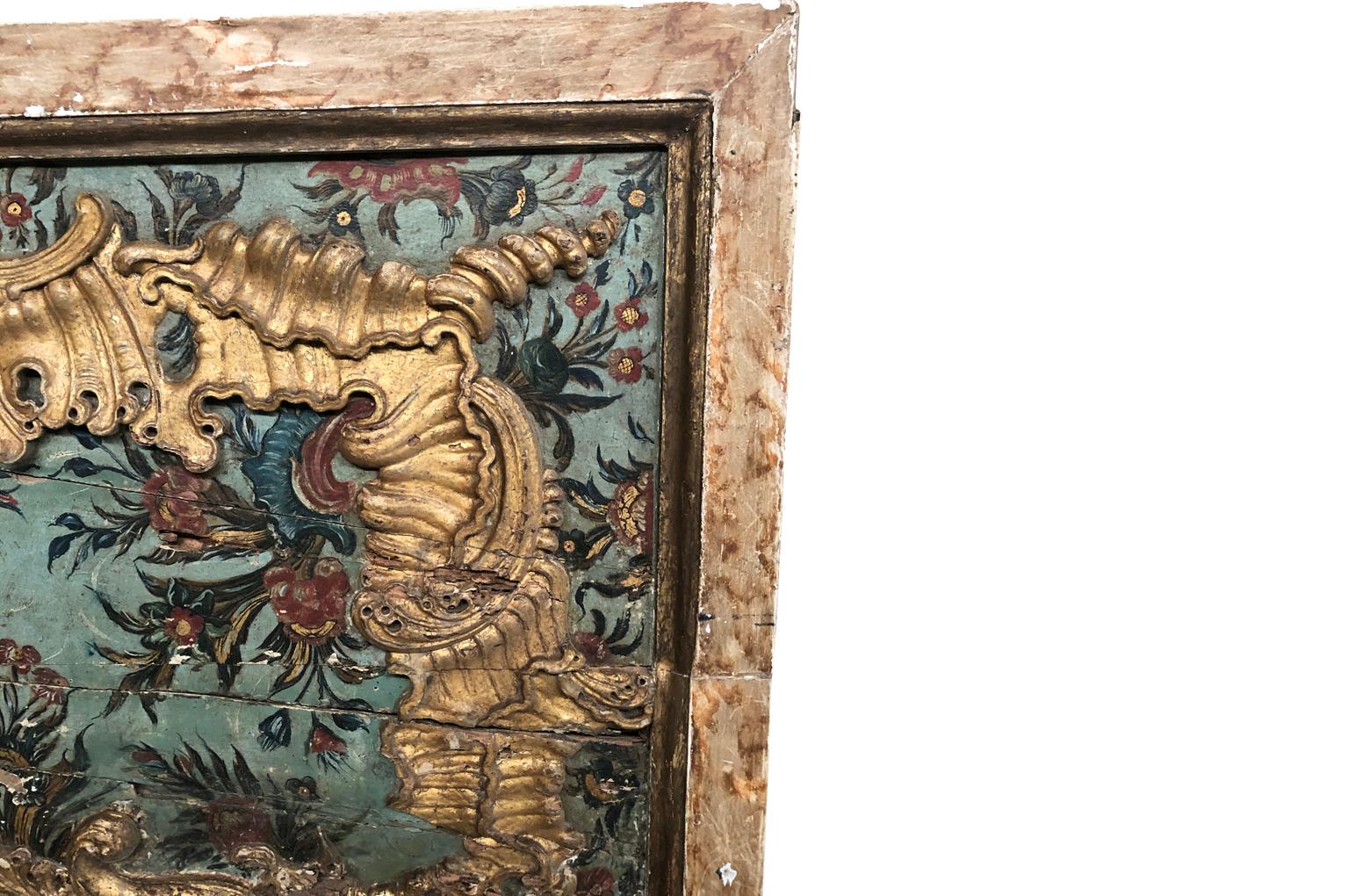 Polychromed Portuguese 18th Century Boiserie Panel