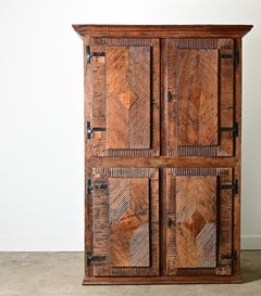 Portuguese 18th Century Carved Solid Chestnut Cabinet
