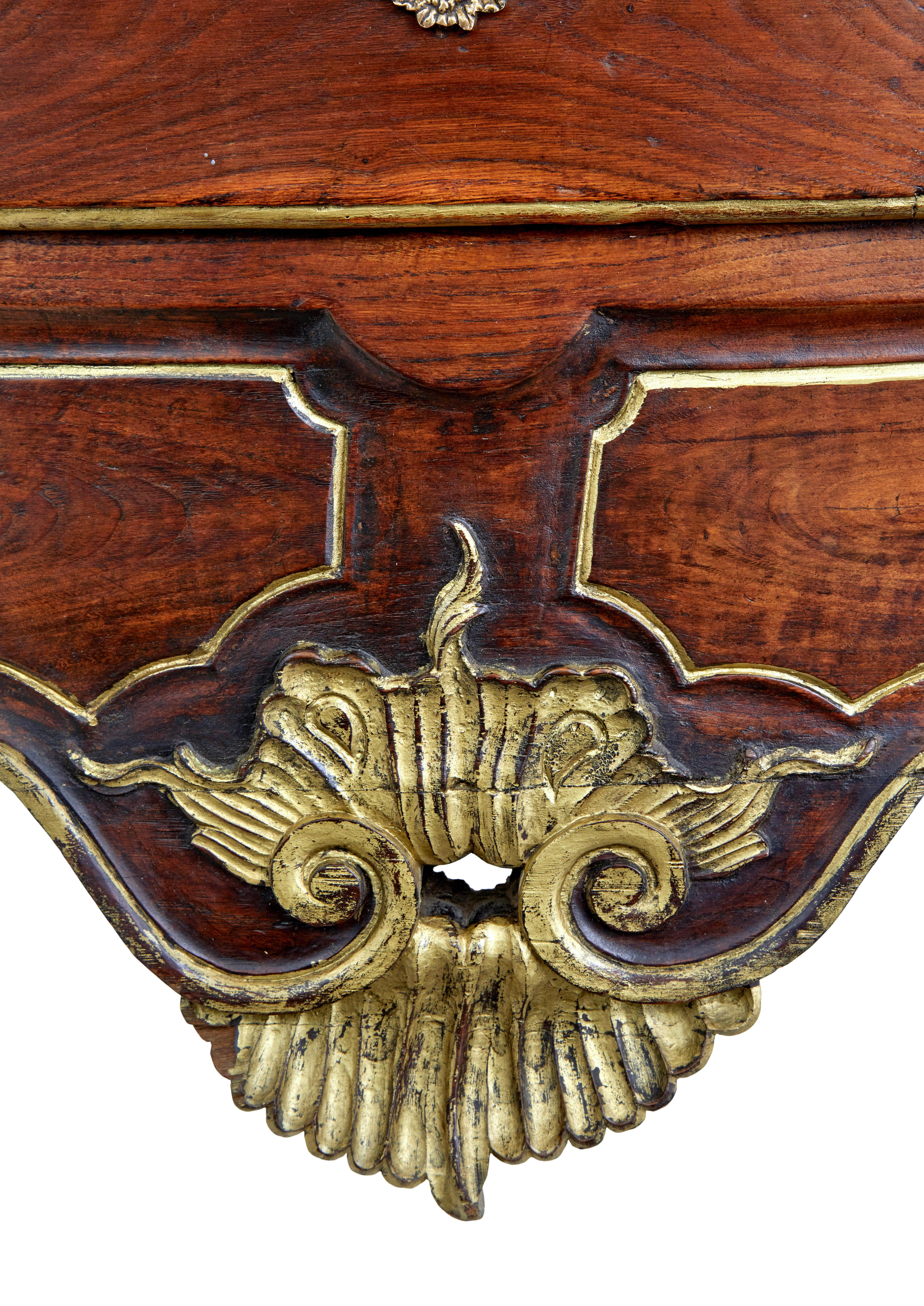 Portuguese 18th century carved walnut and gilt chest of drawers For Sale 2