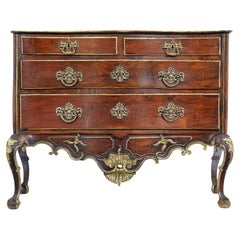 Antique Portuguese 18th century carved walnut and gilt chest of drawers