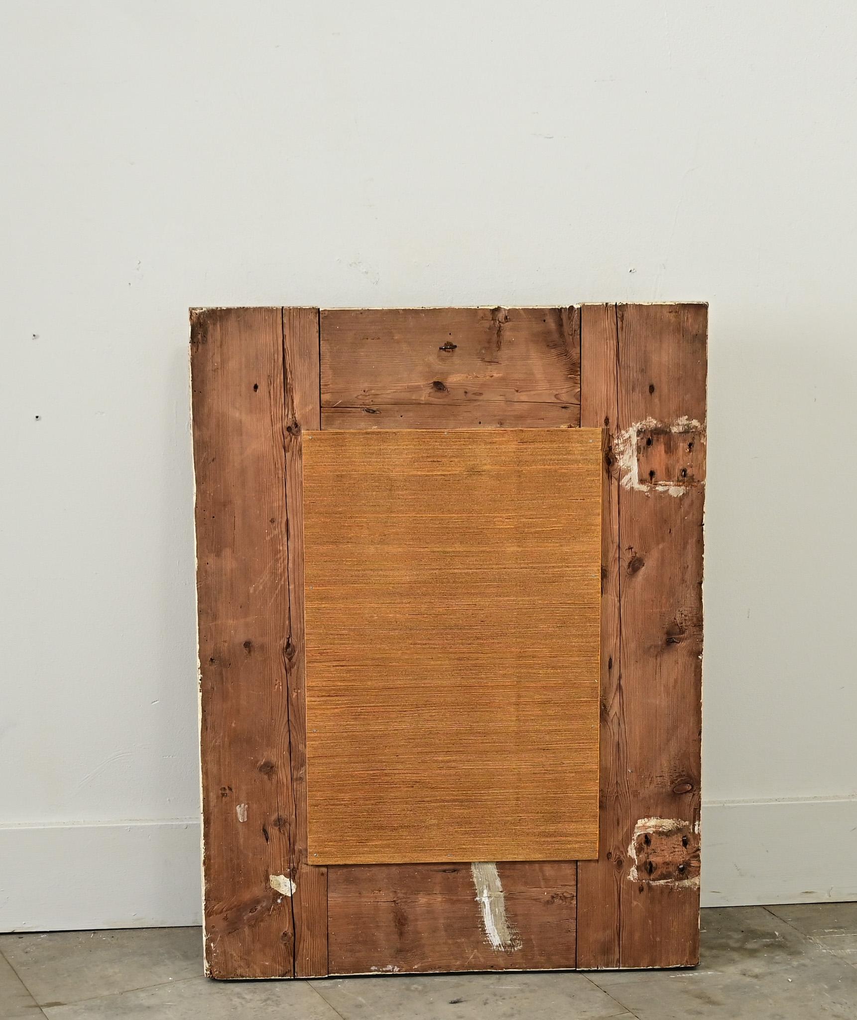 Portuguese 18th Century Gilded Carved Oak Mirror on Painted Backboard For Sale 5