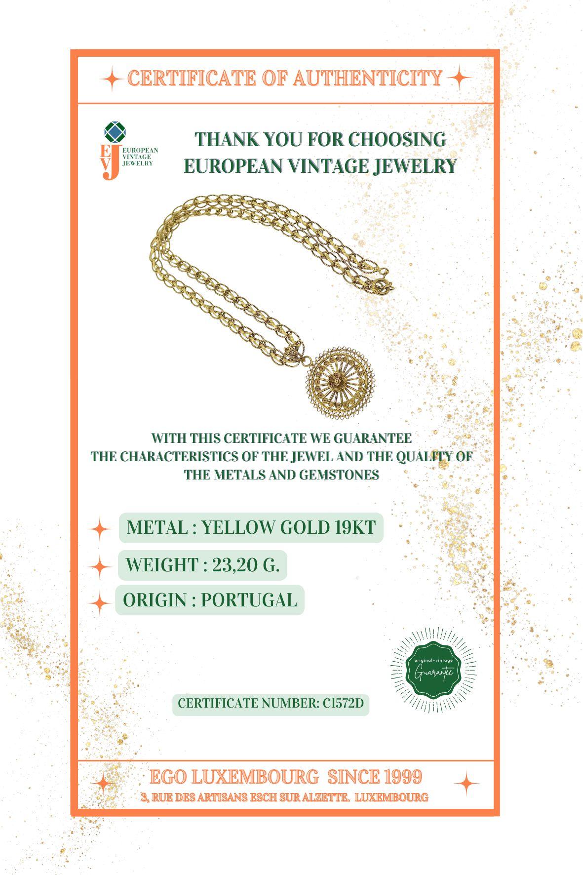Portugiesische Halskette aus 19 Karat Gelbgold im Angebot 5