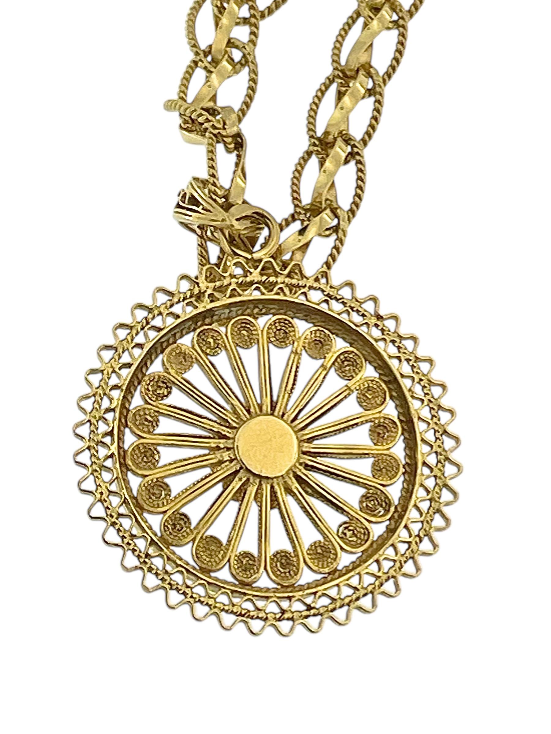 Portugiesische Halskette aus 19 Karat Gelbgold im Angebot 3