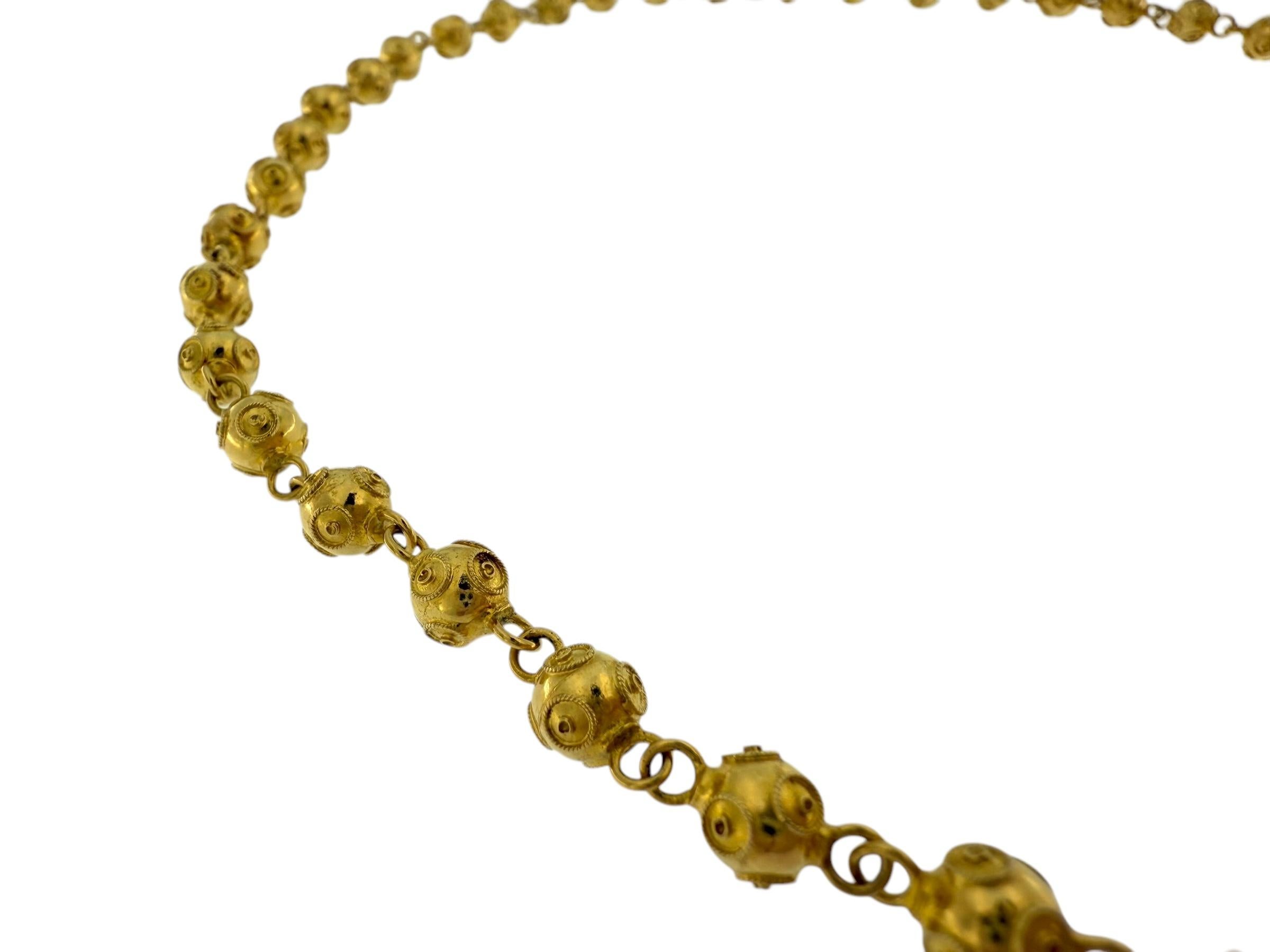 Collier traditionnel portugais en or jaune 19 carats en vente 3