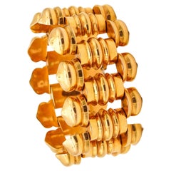PORTUGUESE 1930 Porto-City Art Deco Tank Bracelet In Rich 19.2Kt Yellow Gold