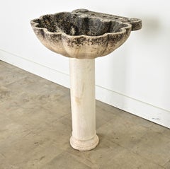 Portuguese 19th Century Carved Stone Pedestal Sink