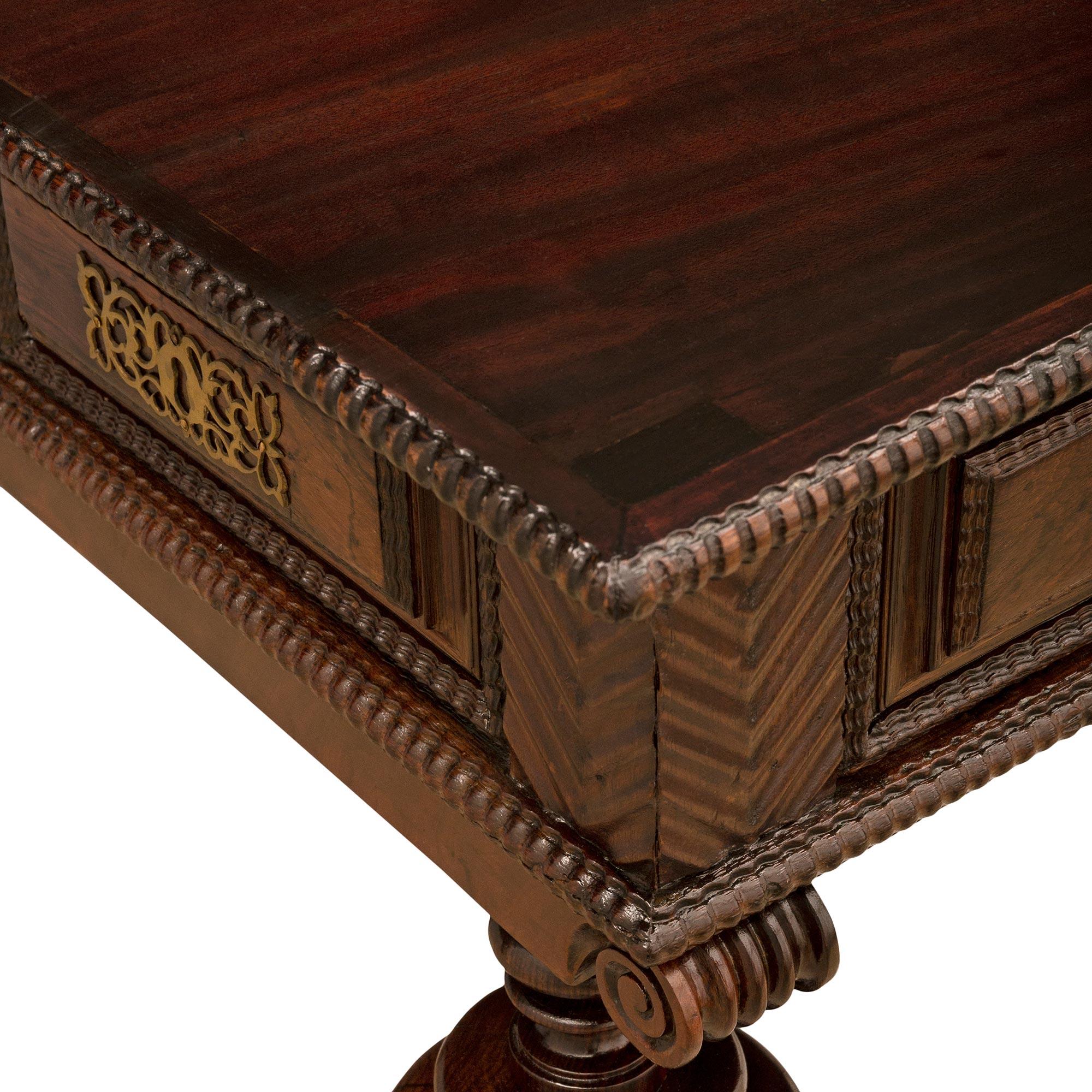 Portuguese 19th Century Rosewood and Brass Coffee Table For Sale 3