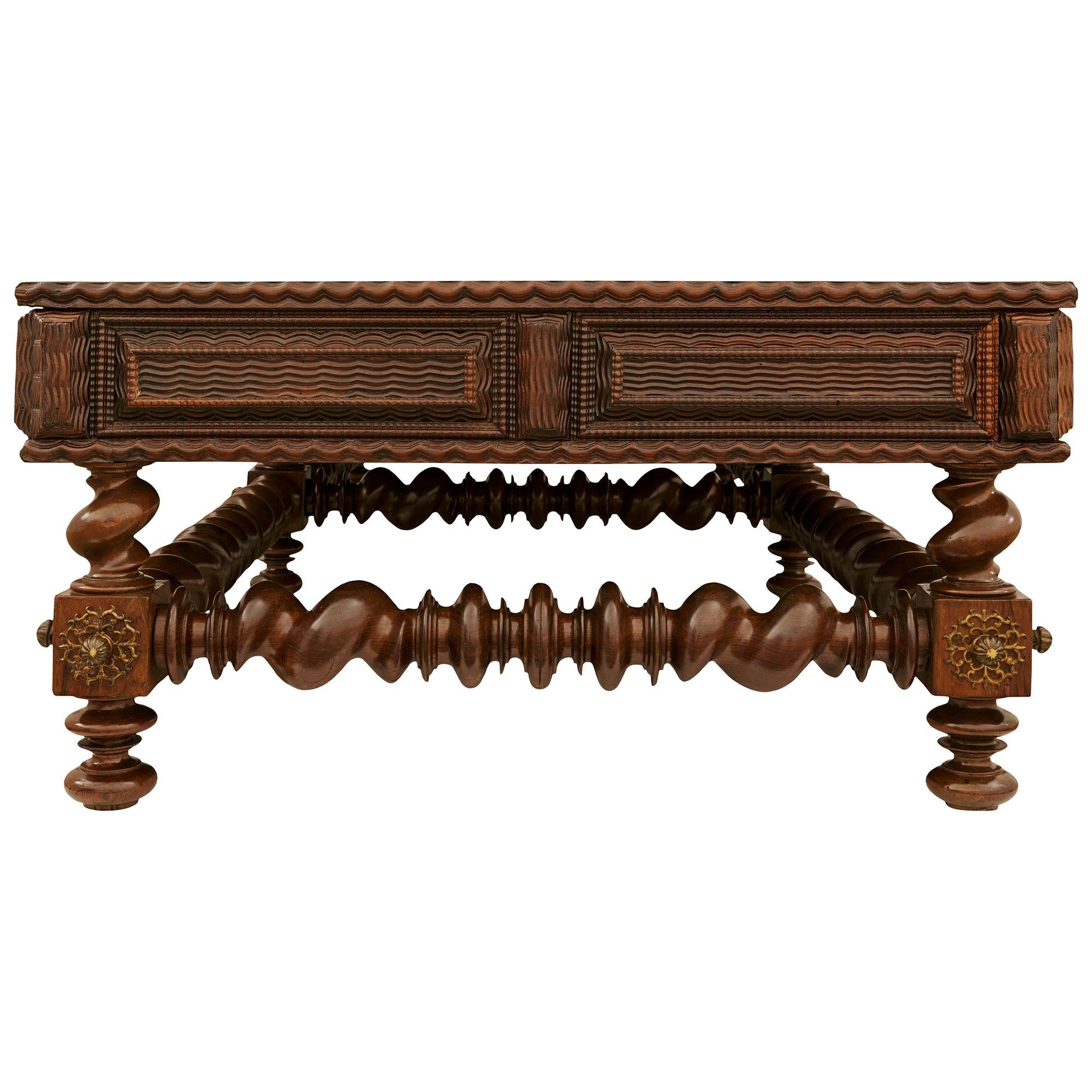 Portuguese 19th century Rosewood and Gilt Metal coffee table For Sale 1