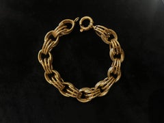 Portuguese Gold Triple-Link Bracelet, Late-20th Century