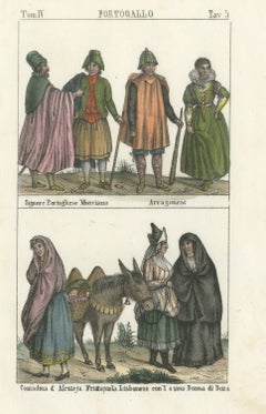 Portuguese and Spanish Costume with a Lisbon Fruit Seller and Donkey, 1842