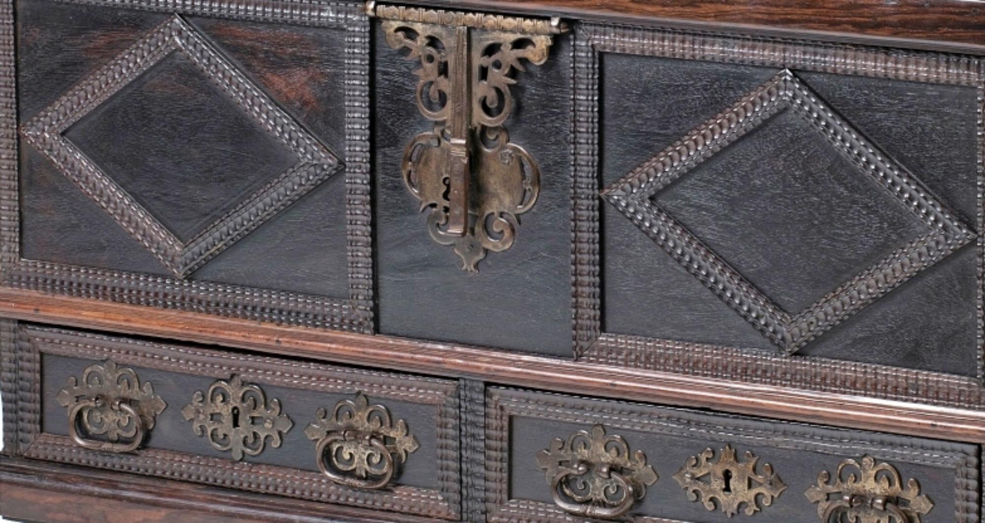 Hand-Crafted Portuguese Ark/Chest 17th Century  For Sale