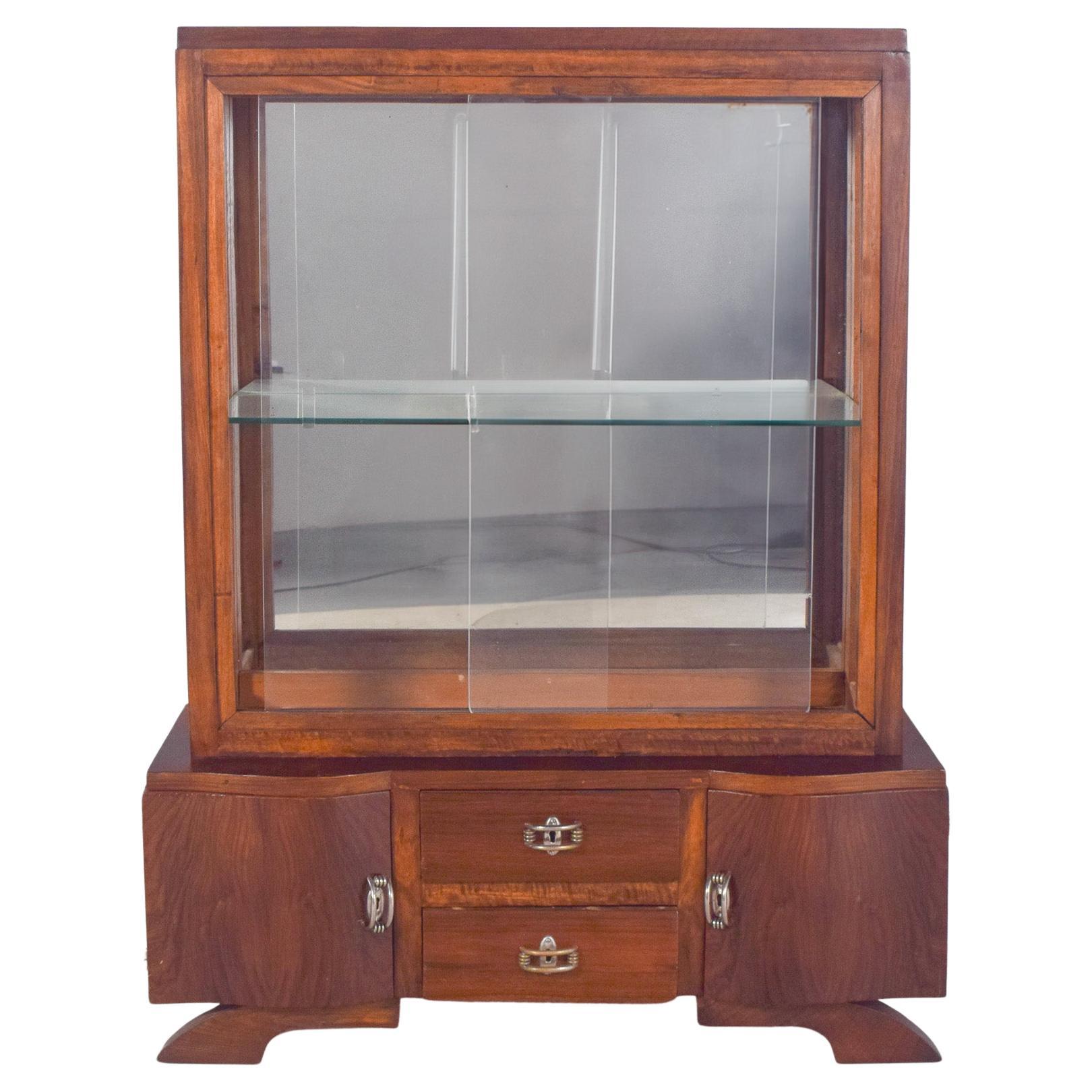 Portugiesischer Art-Déco-Vitrinenschrank im Angebot