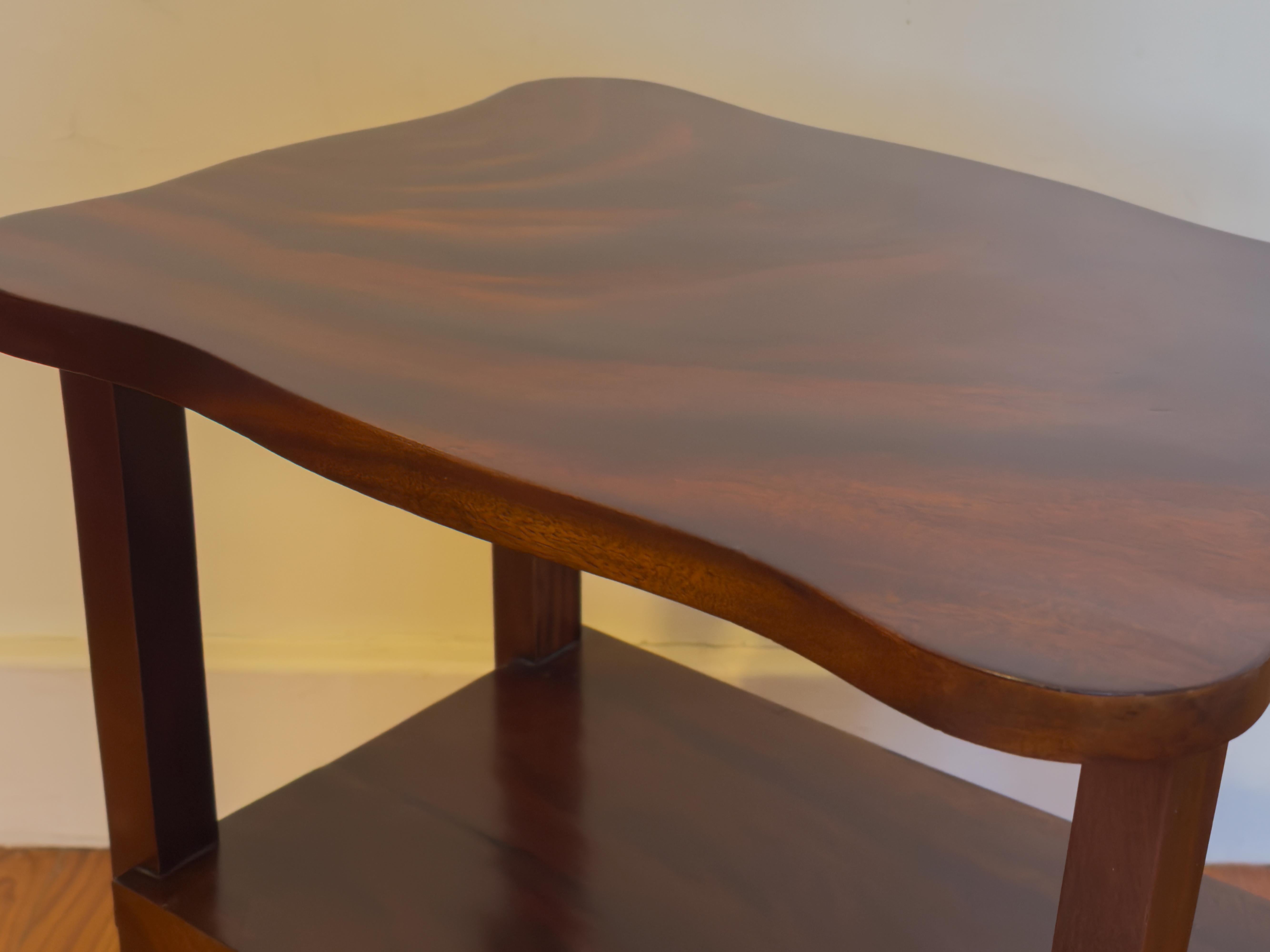 Wood Portuguese Art Deco Side Table, 20th Century For Sale