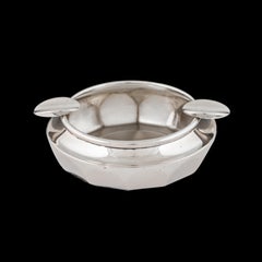 Aschenbecher aus portugiesischem Art-Déco-Silber, Marke Porto Javali (1887-1937), 833‰