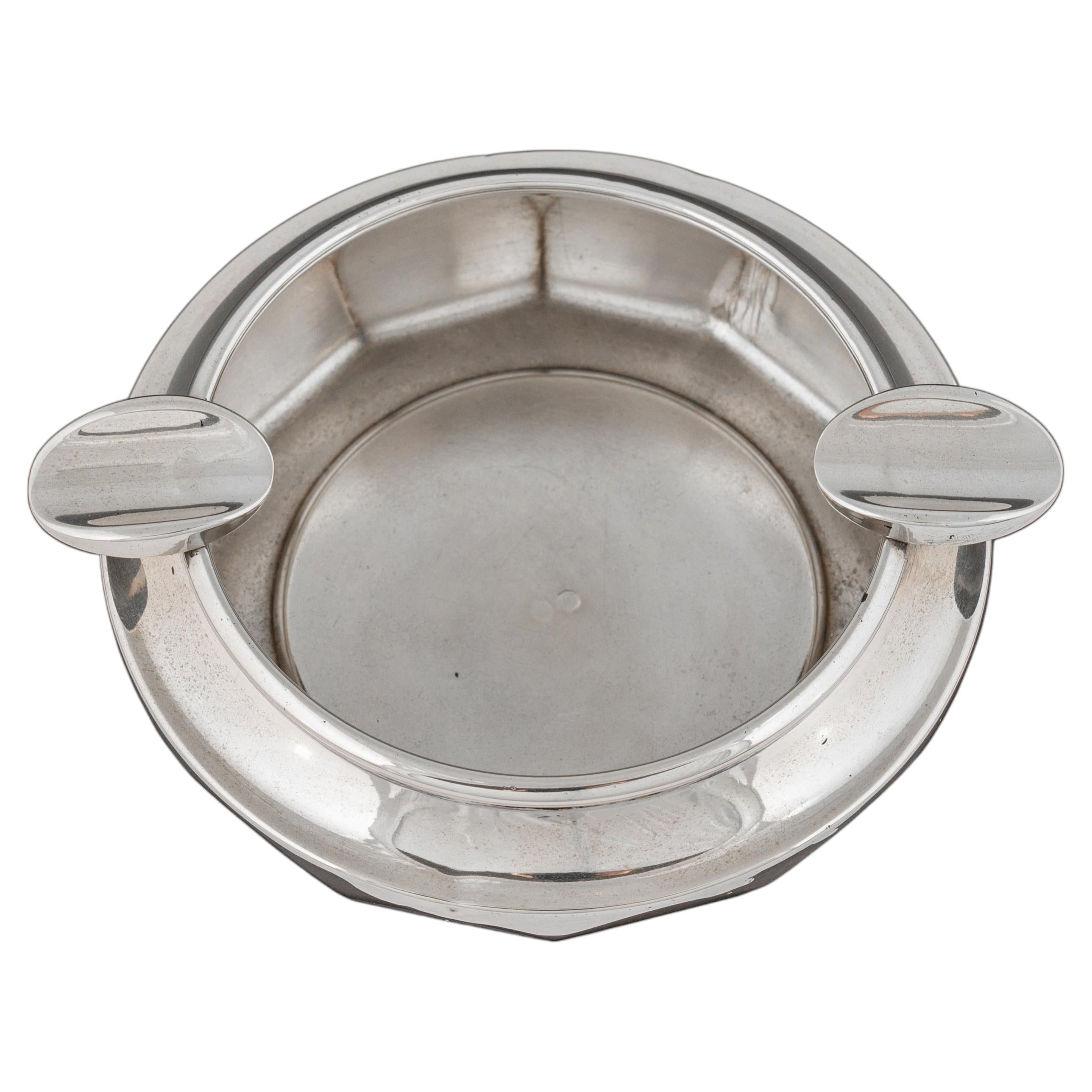Portuguese Art Deco Silver Ashtray, Porto Javali Mark (1887–1937), 833‰