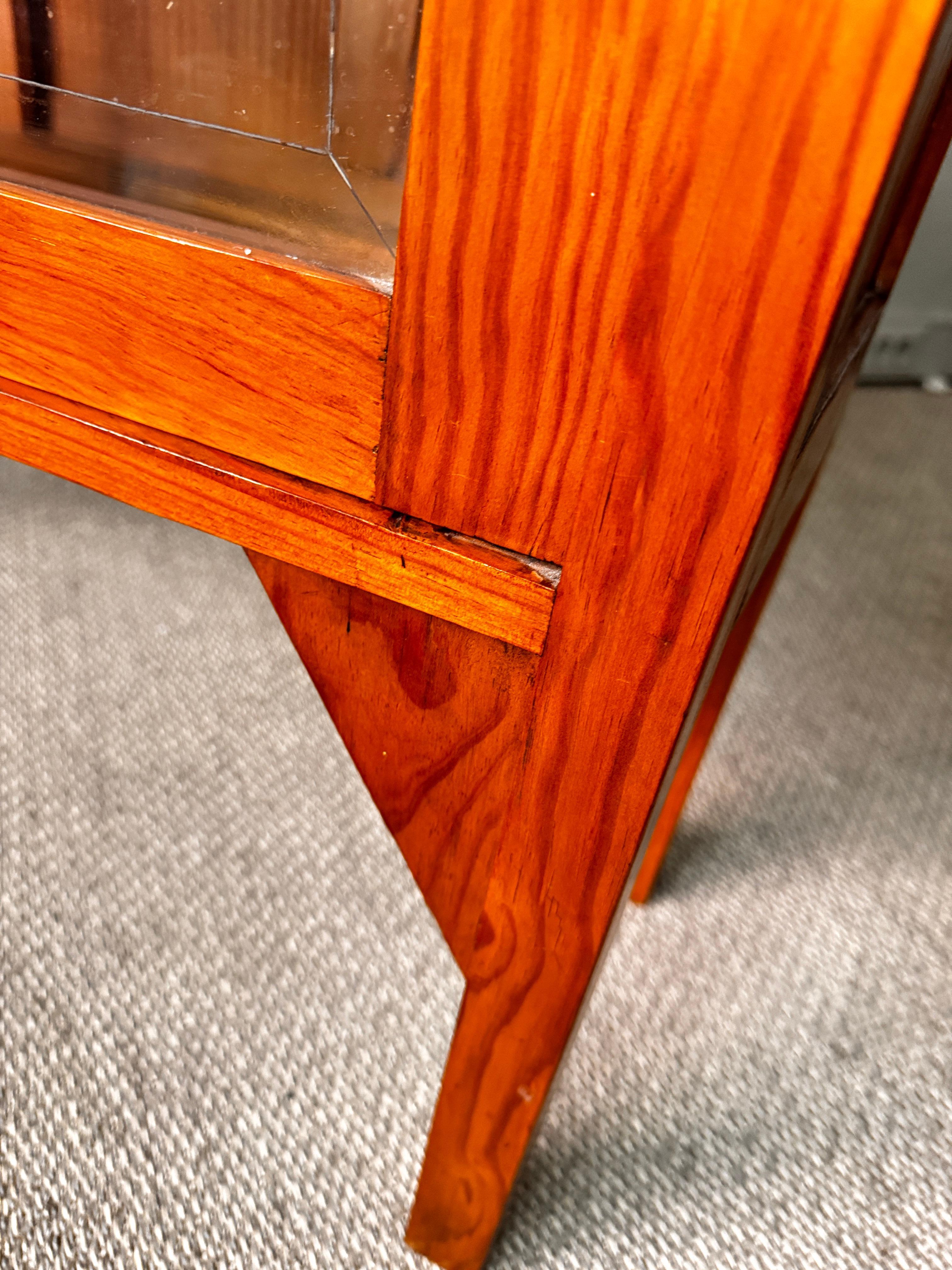 Portuguese Art Nouveau Sideboard, Bark Wood, Etched Glass, 1930s Furniture For Sale 6