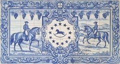 Portuguese Azulejos Tile Mural - Hand Painted Indoor/Outdoor Tiles "Equestrian"