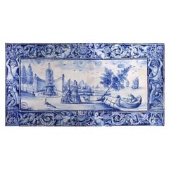 Portuguese Azulejos Tile Mural "Ladies by the Lake" Hand Painted and Signed
