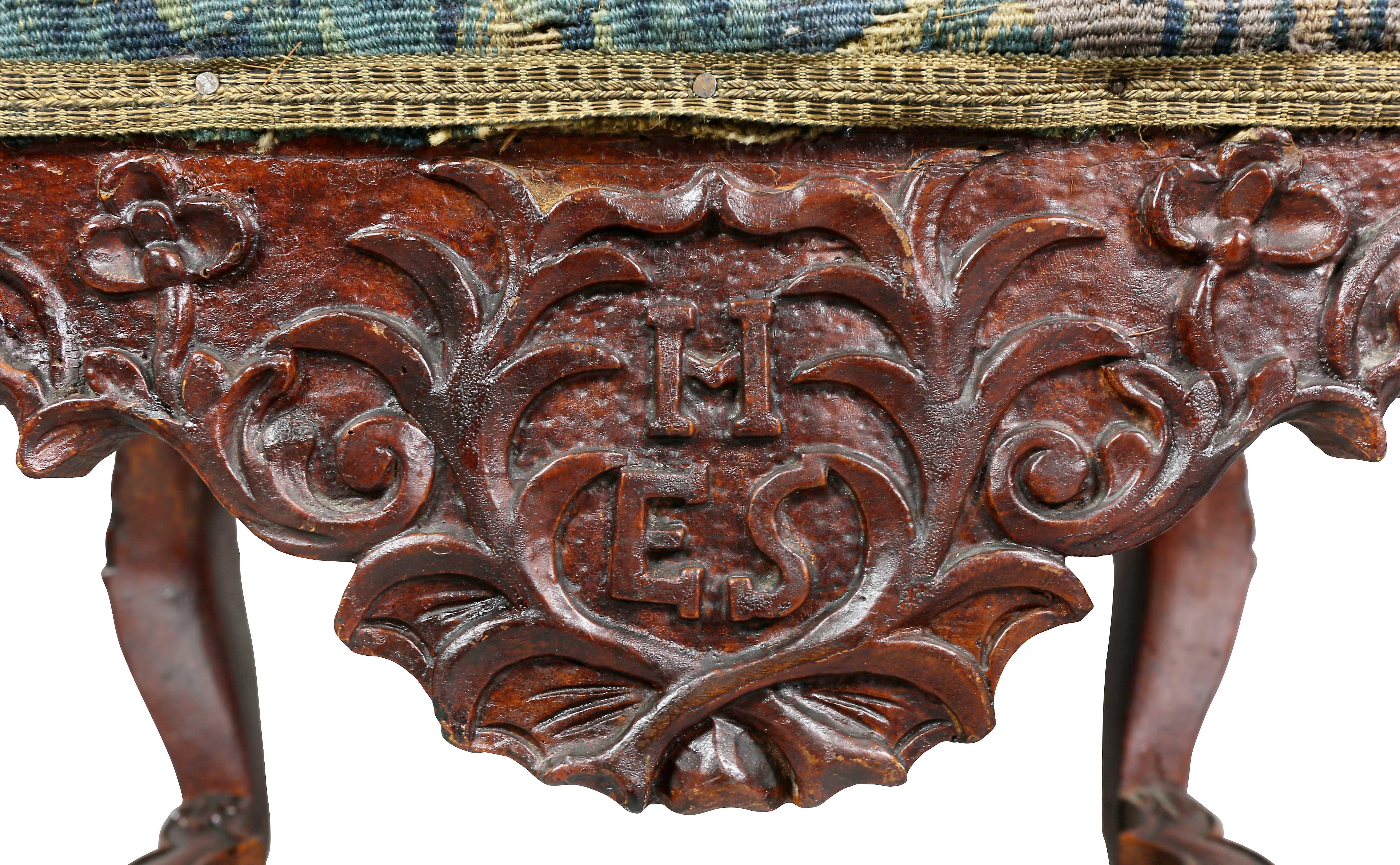 Mid-18th Century Portuguese Baroque Lacquered Bench For Sale
