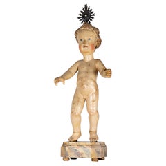 Portuguese Baroque Sculpture of Infant Jesus, Religious Art, 18th Century