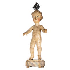 Portuguese Baroque Sculpture of Infant Jesus, Religious Art, 18th Century