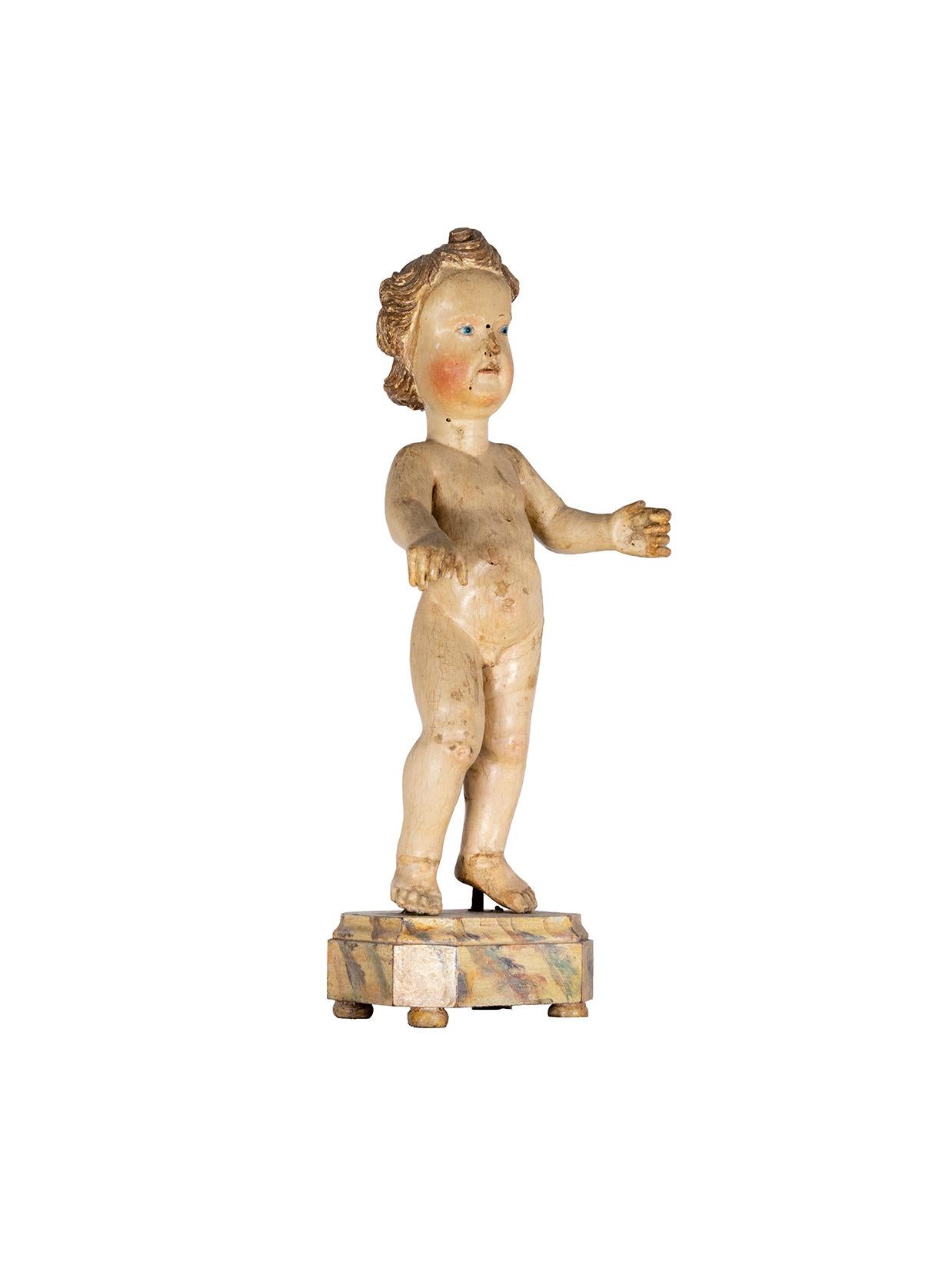 Sculpté à la main Sculpture baroque portugaise de Jésus, Art religieux, 18e siècle en vente