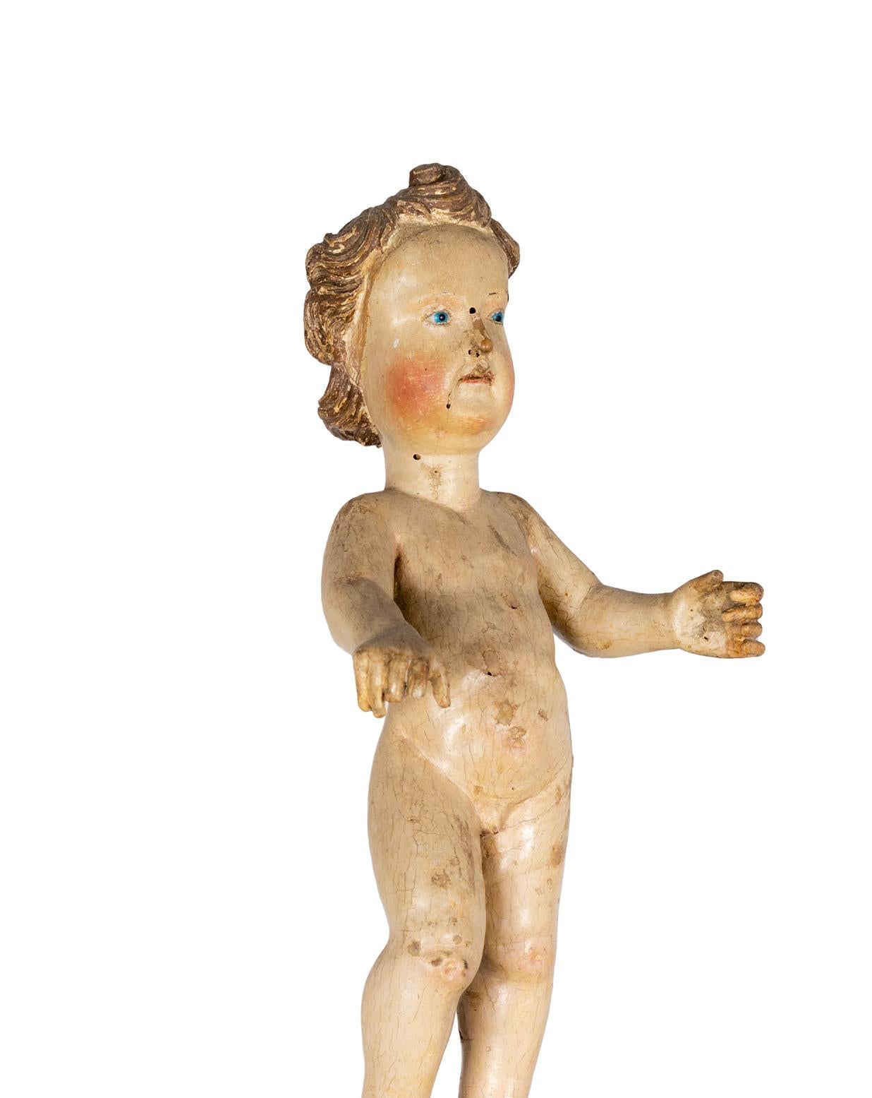 Sculpture baroque portugaise de Jésus, Art religieux, 18e siècle Bon état - En vente à Lisbon, PT