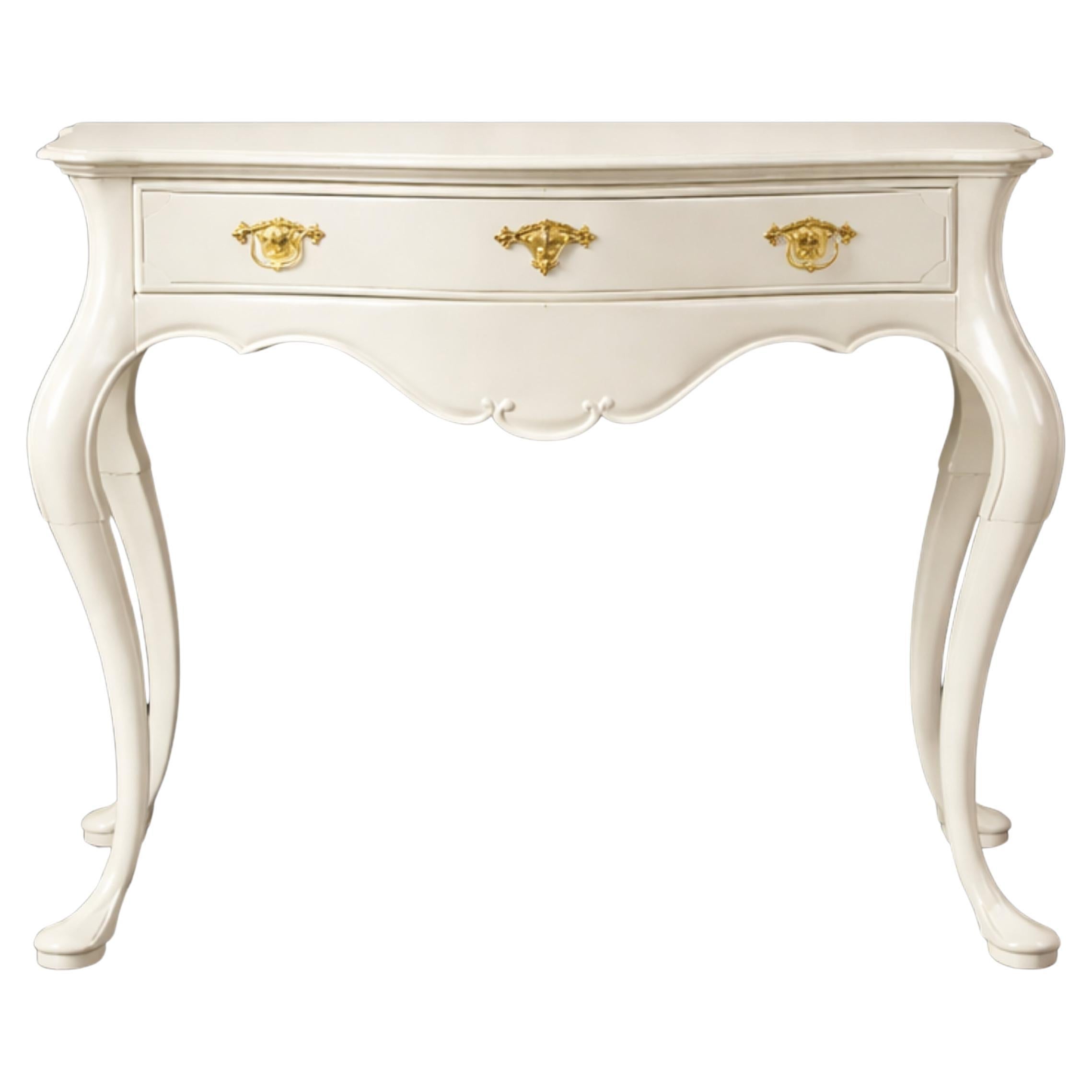 Portuguese Baroque Style Commode / Side Table – Off-White Lacquer, 20th Century