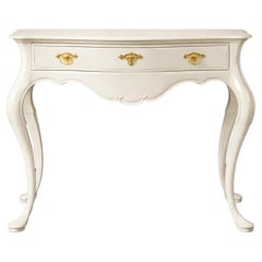 Vintage Portuguese Baroque Style Commode / Side Table – Off-White Lacquer, 20th Century