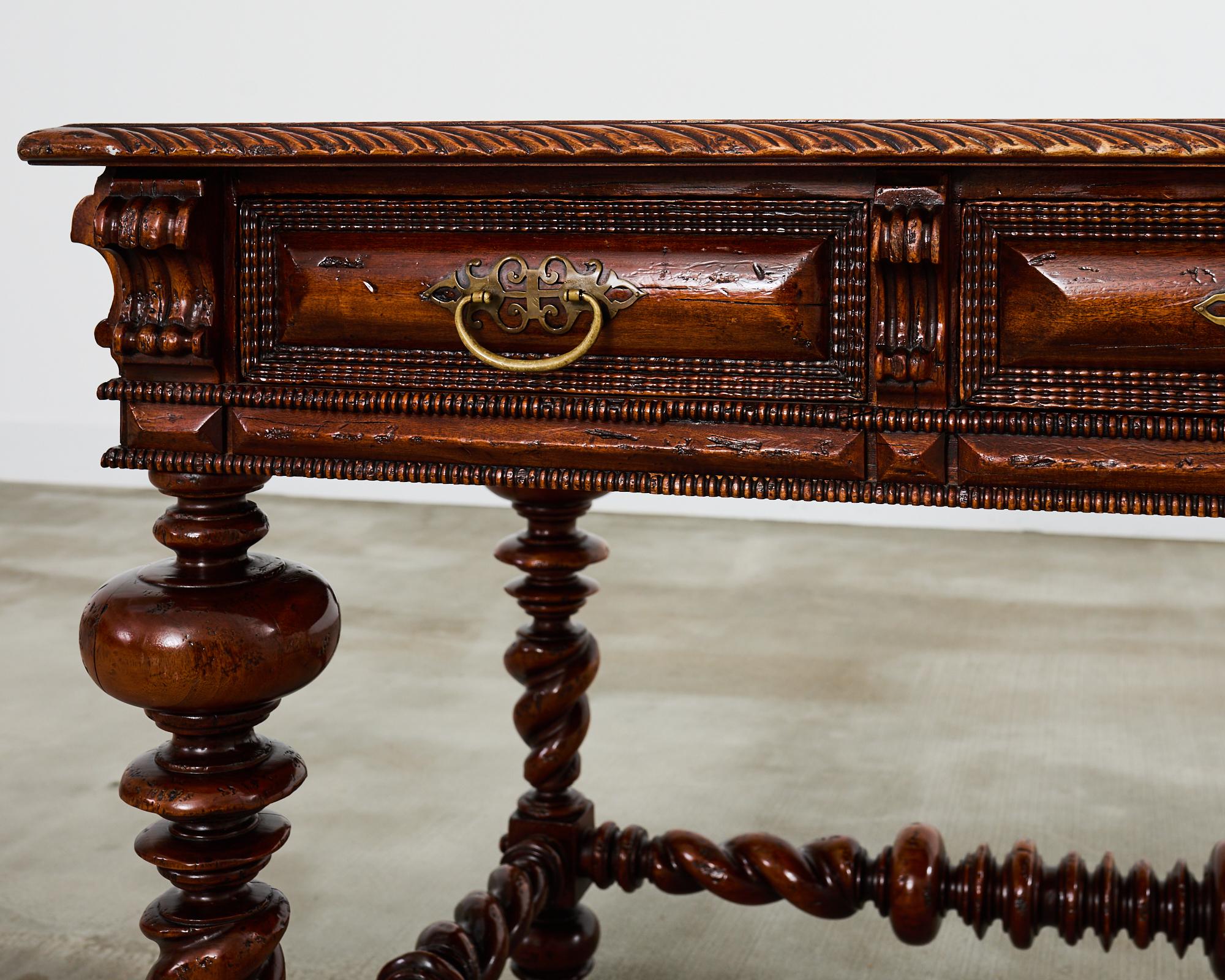 Portuguese Baroque Style Library Table by Alfonso Marina For Sale 3