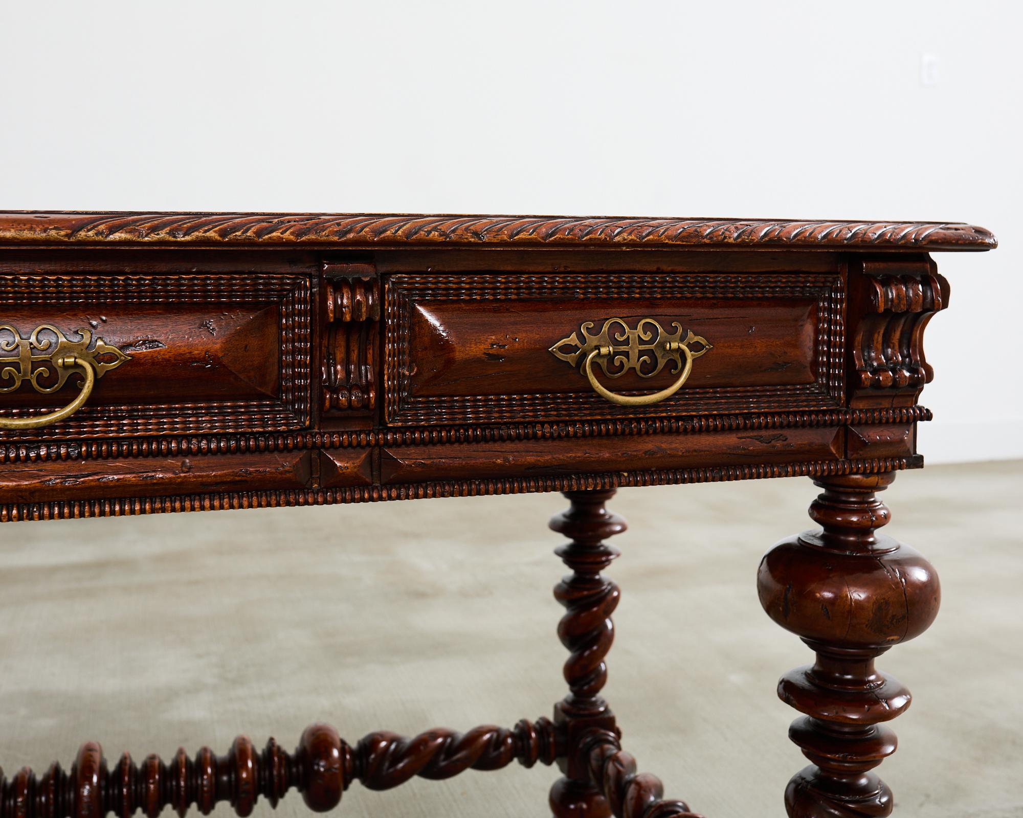 Portuguese Baroque Style Library Table by Alfonso Marina For Sale 4