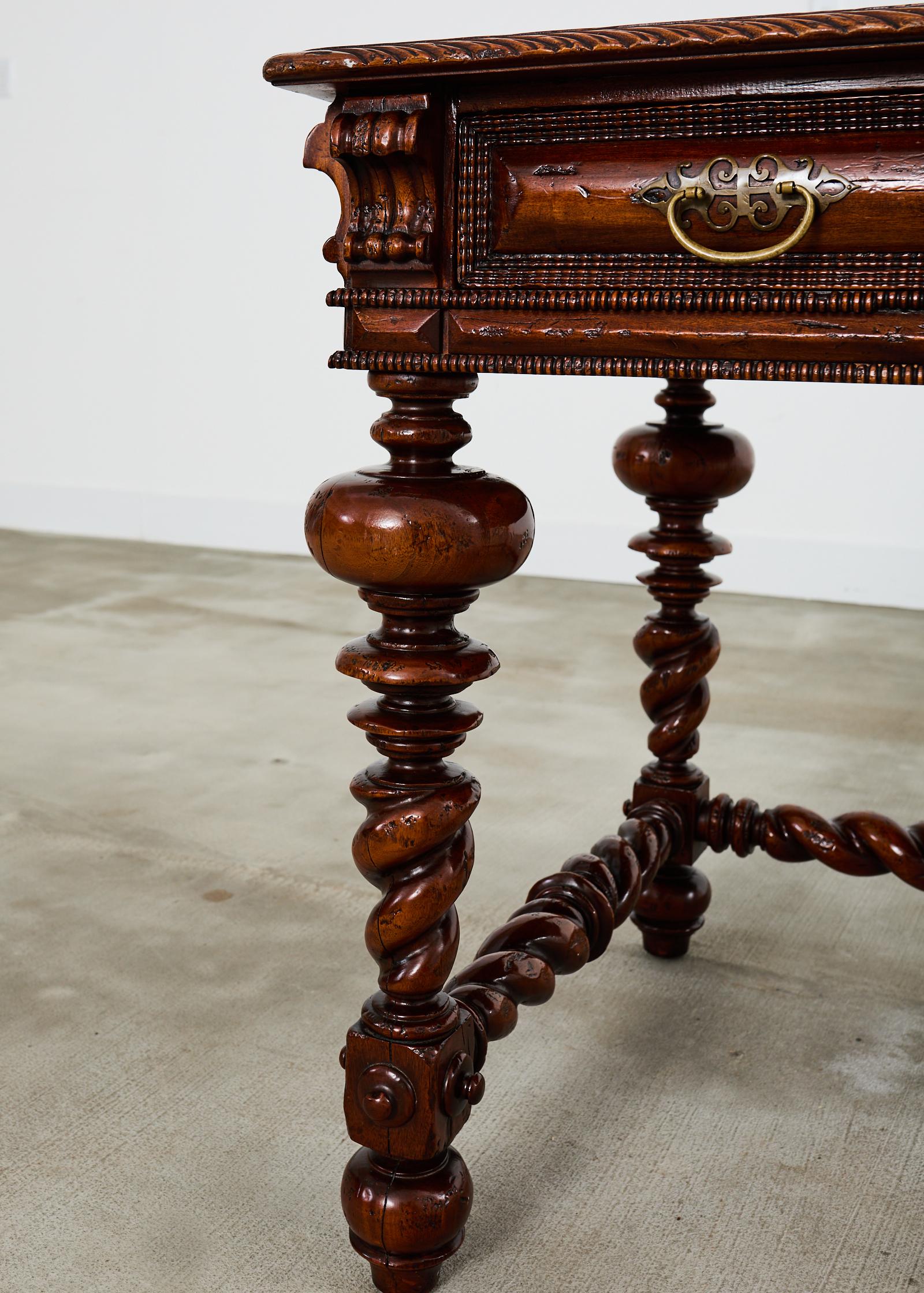 Portuguese Baroque Style Library Table by Alfonso Marina For Sale 5