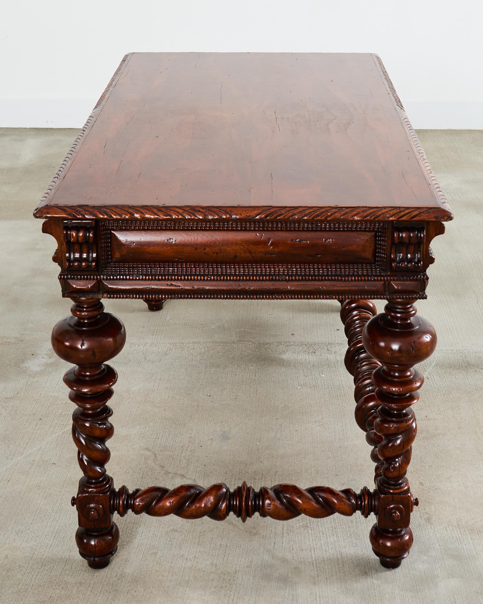 Portuguese Baroque Style Library Table by Alfonso Marina For Sale 9