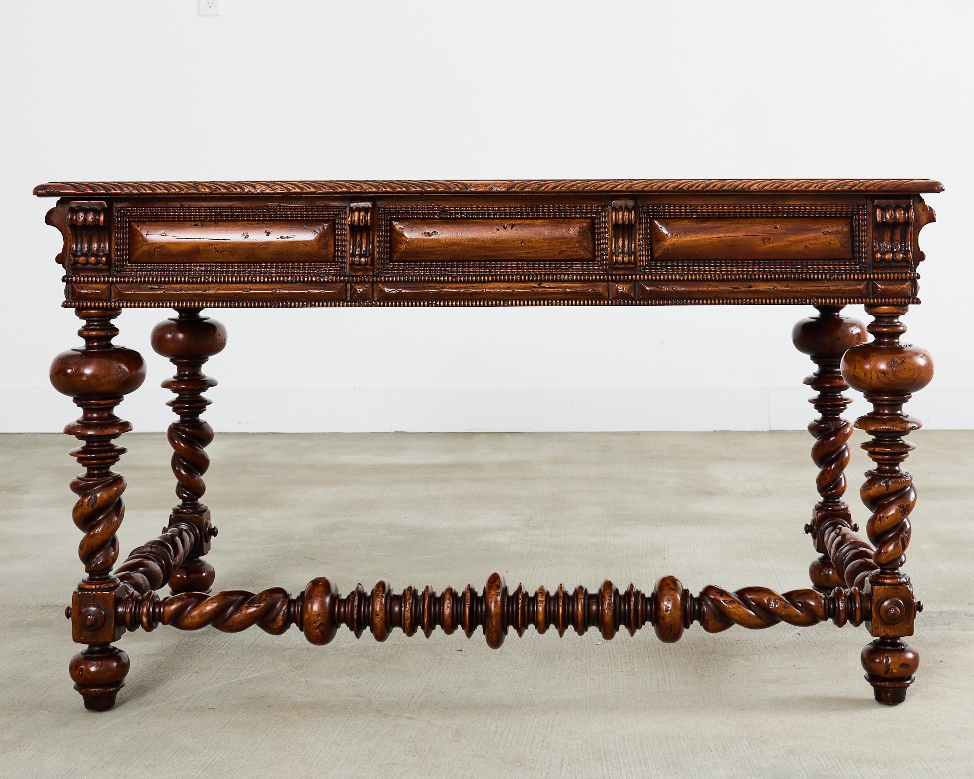 Portuguese Baroque Style Library Table by Alfonso Marina For Sale 10