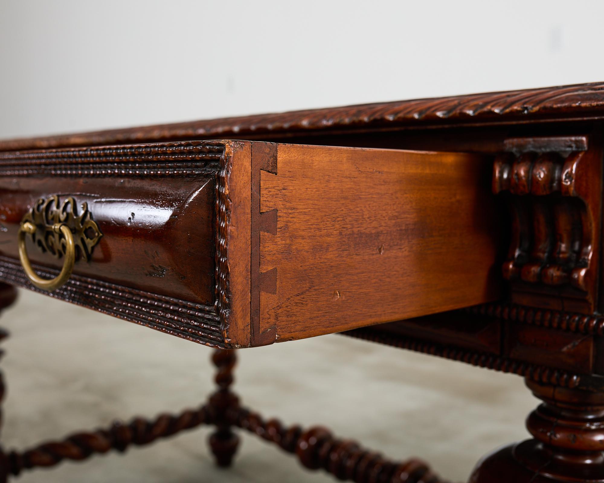 Portuguese Baroque Style Library Table by Alfonso Marina For Sale 1