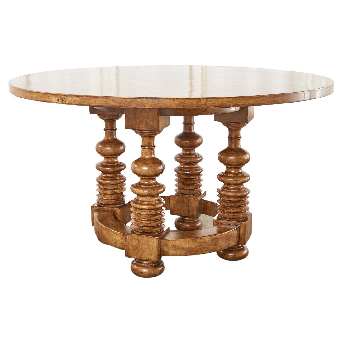 Portuguese Baroque Style Round Dining Room or Center Table