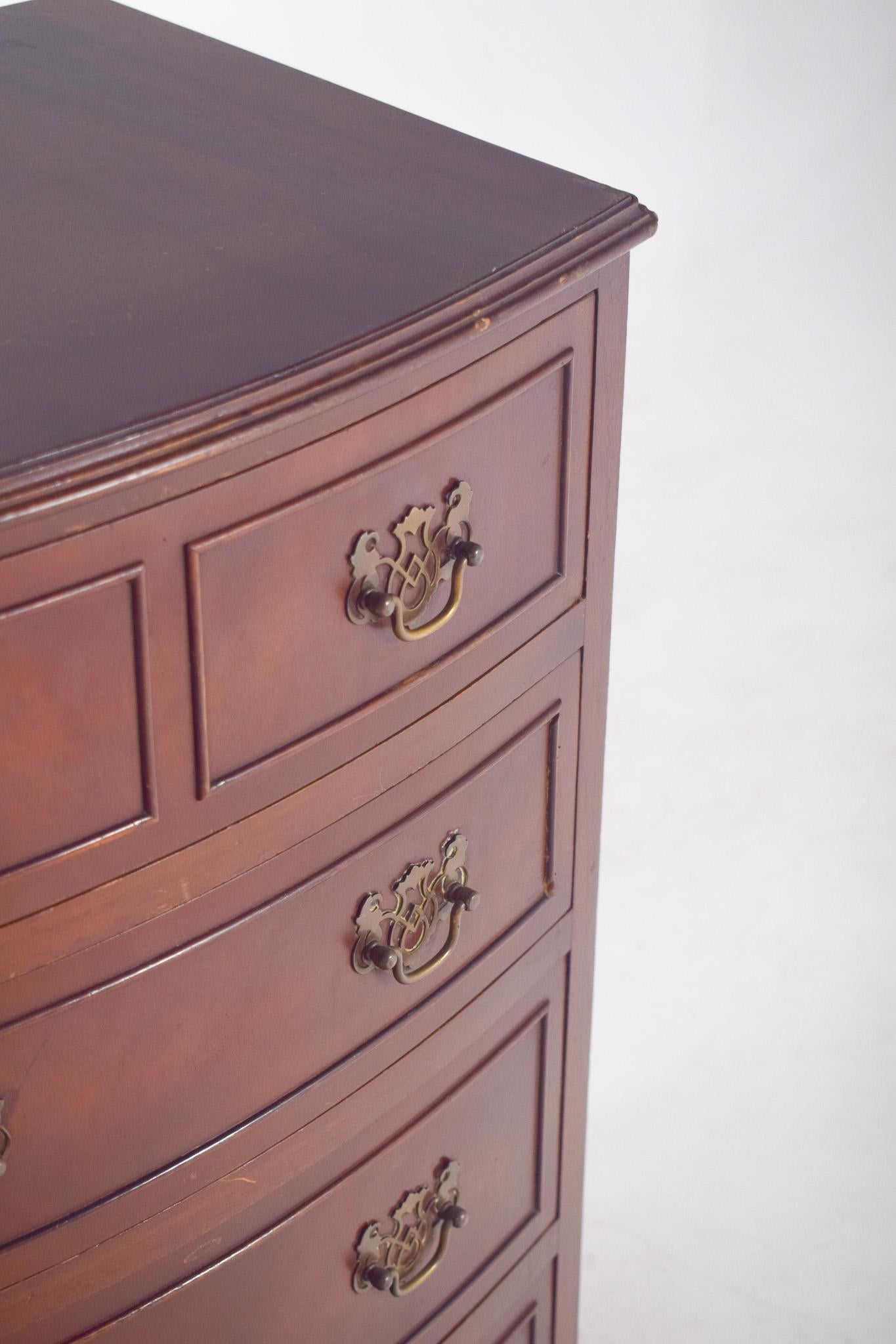 Wood Portuguese Bedside Table with Five Drawers For Sale