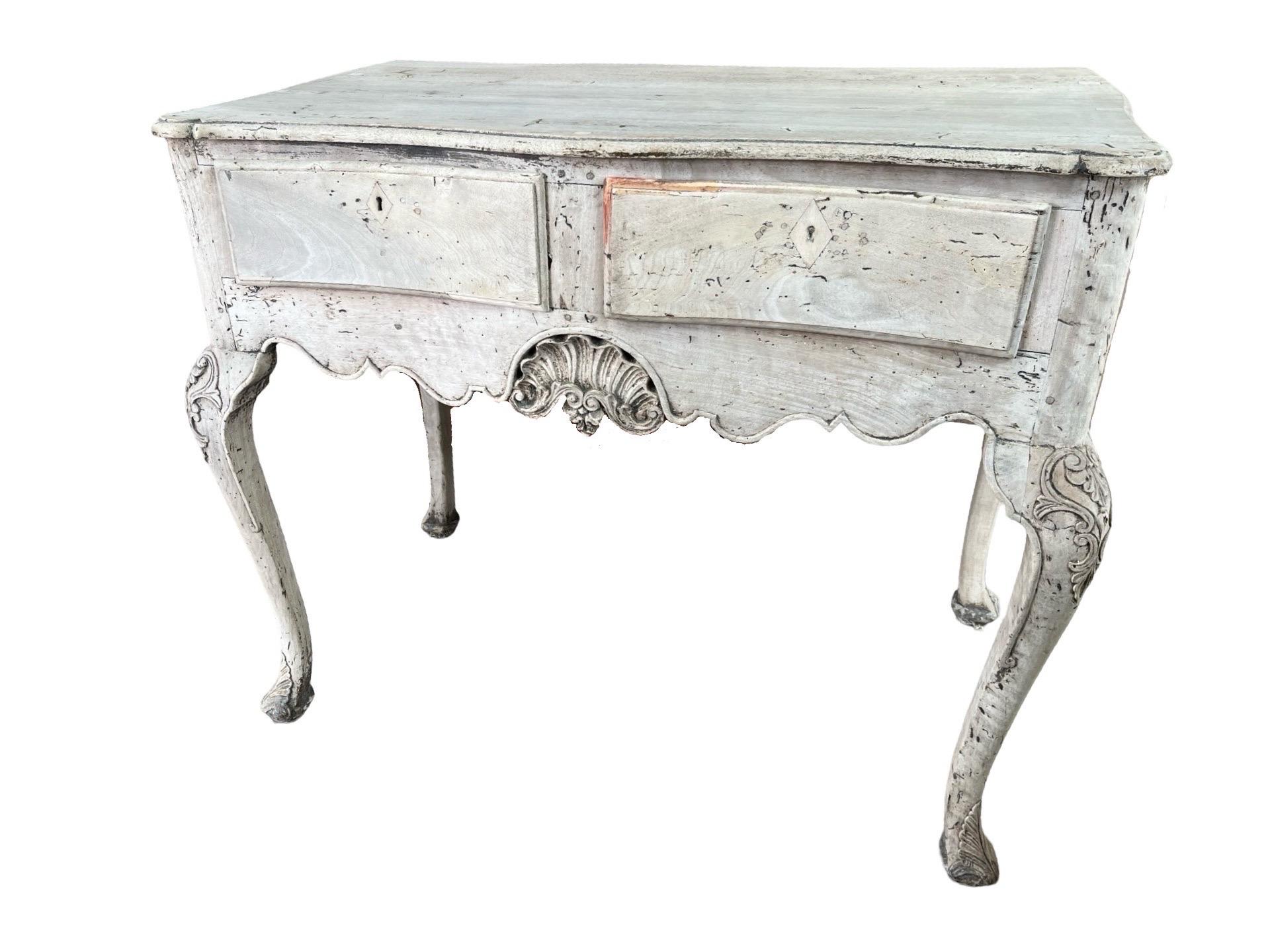 Louis XV Portuguese Bleached Walnut Console Table, 18th Century For Sale
