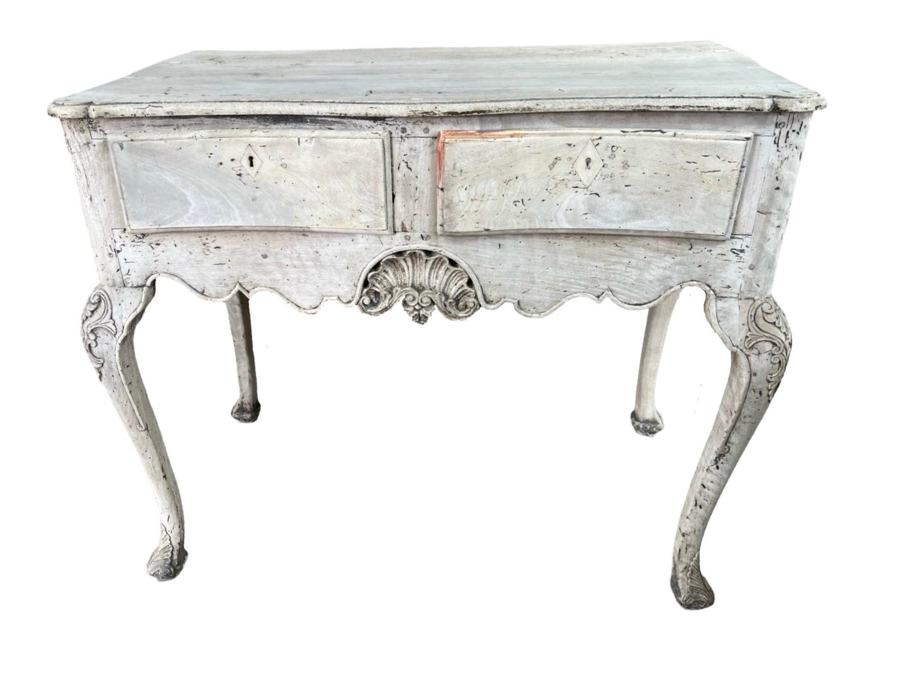 Portuguese Bleached Walnut Console Table, 18th Century For Sale 1
