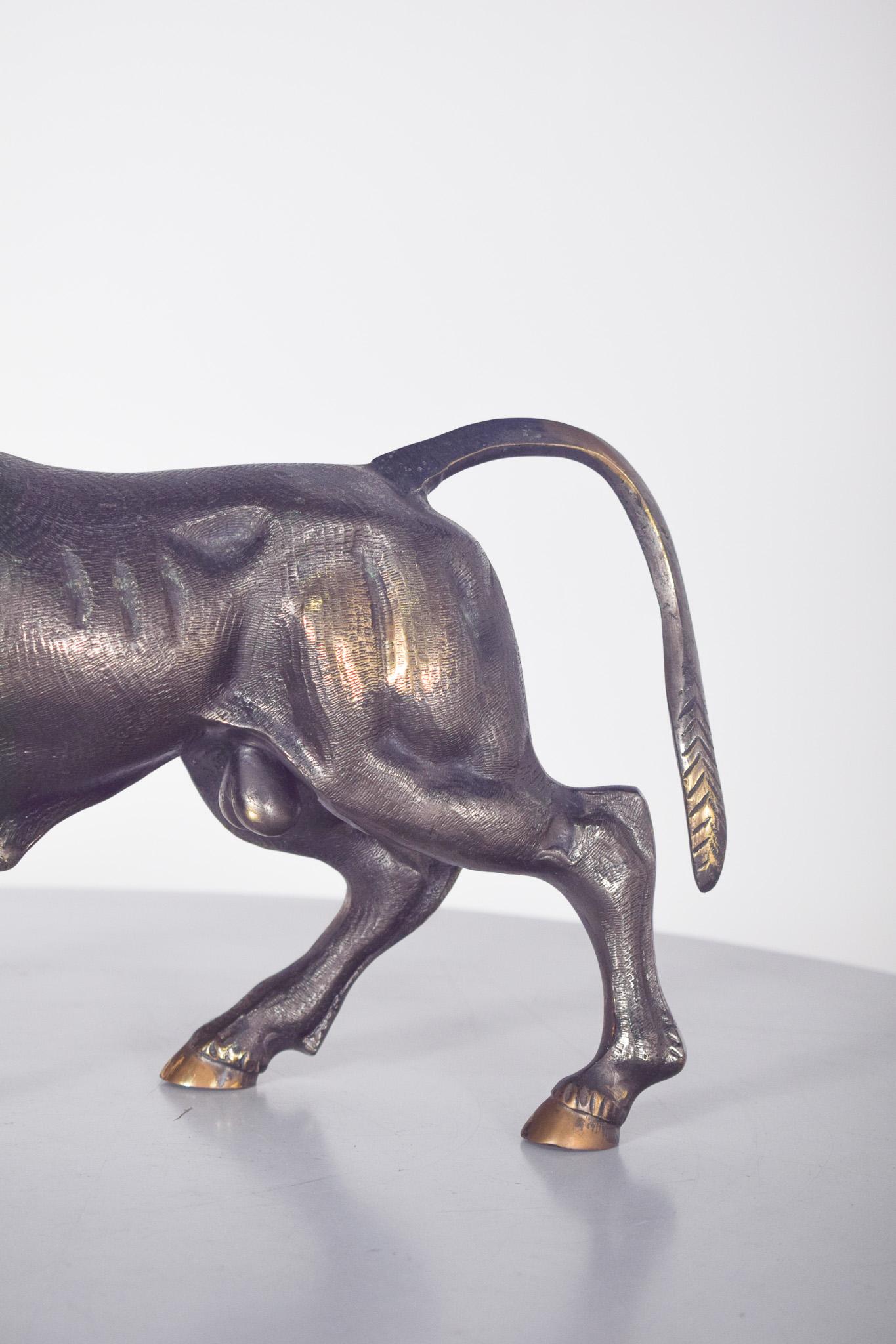 Portuguese Brass Bull Sculpture In Good Condition For Sale In Lisboa, Lisboa