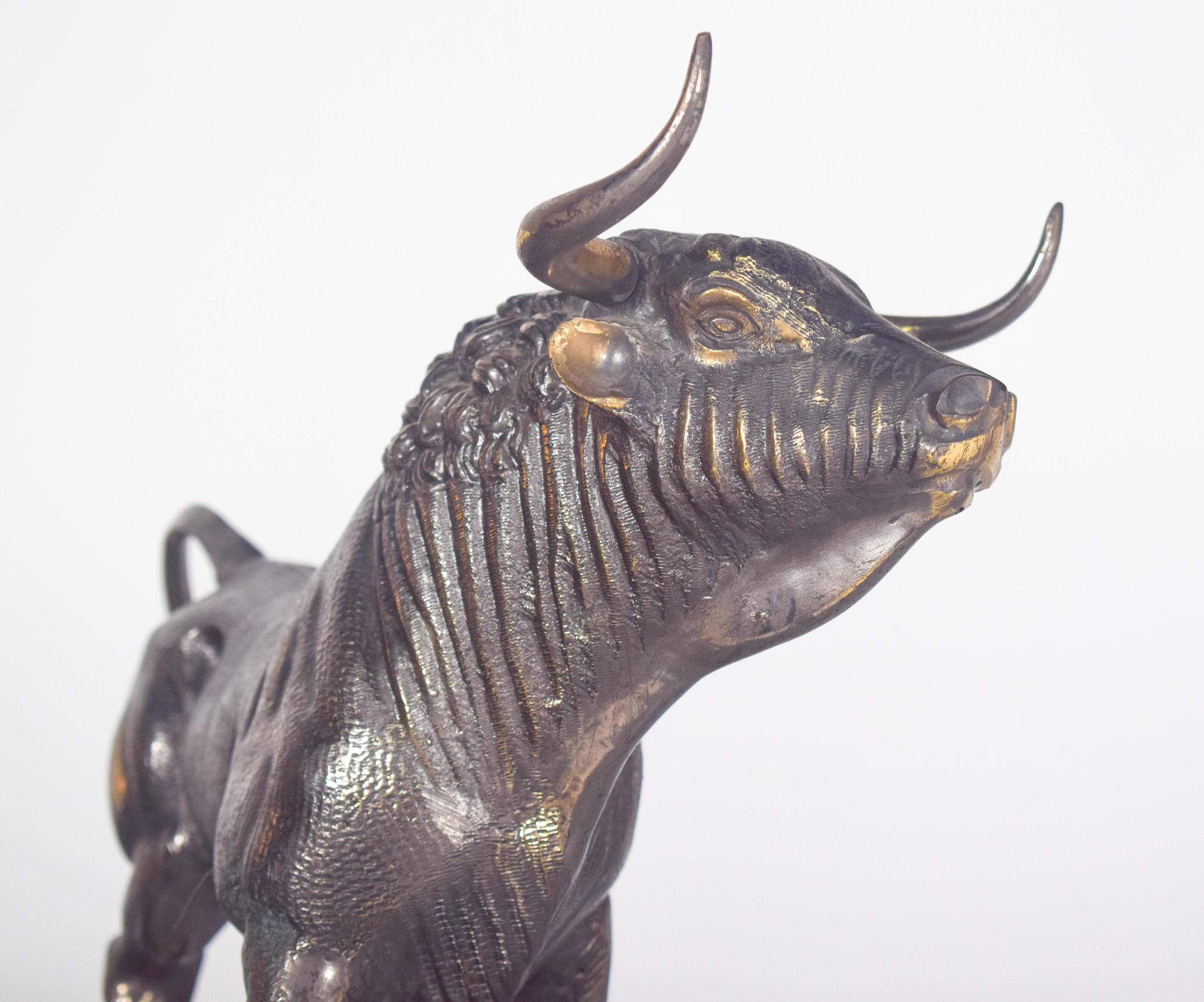 Portuguese Brass Bull Sculpture For Sale 1