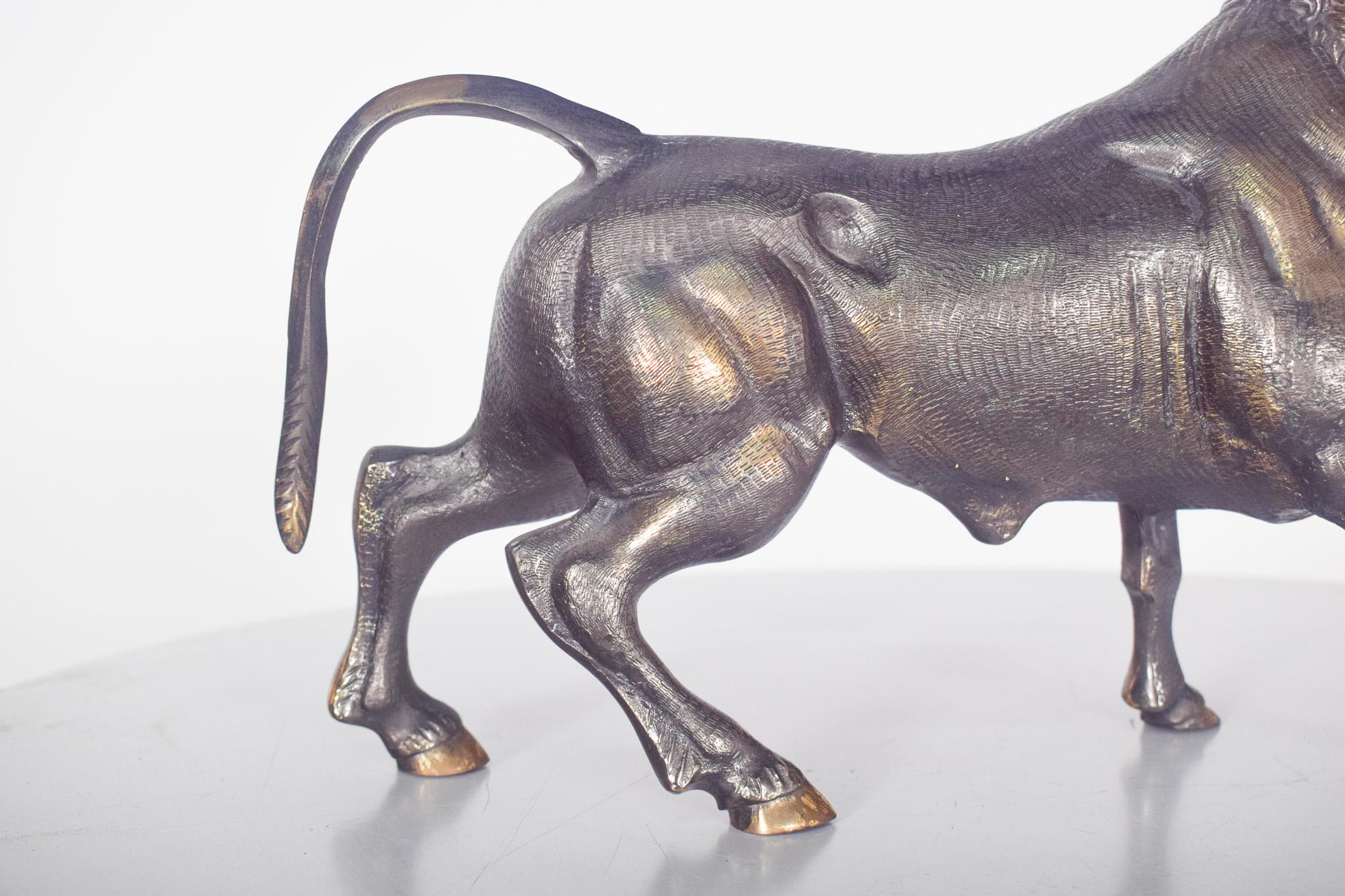 Portuguese Brass Bull Sculpture For Sale 2